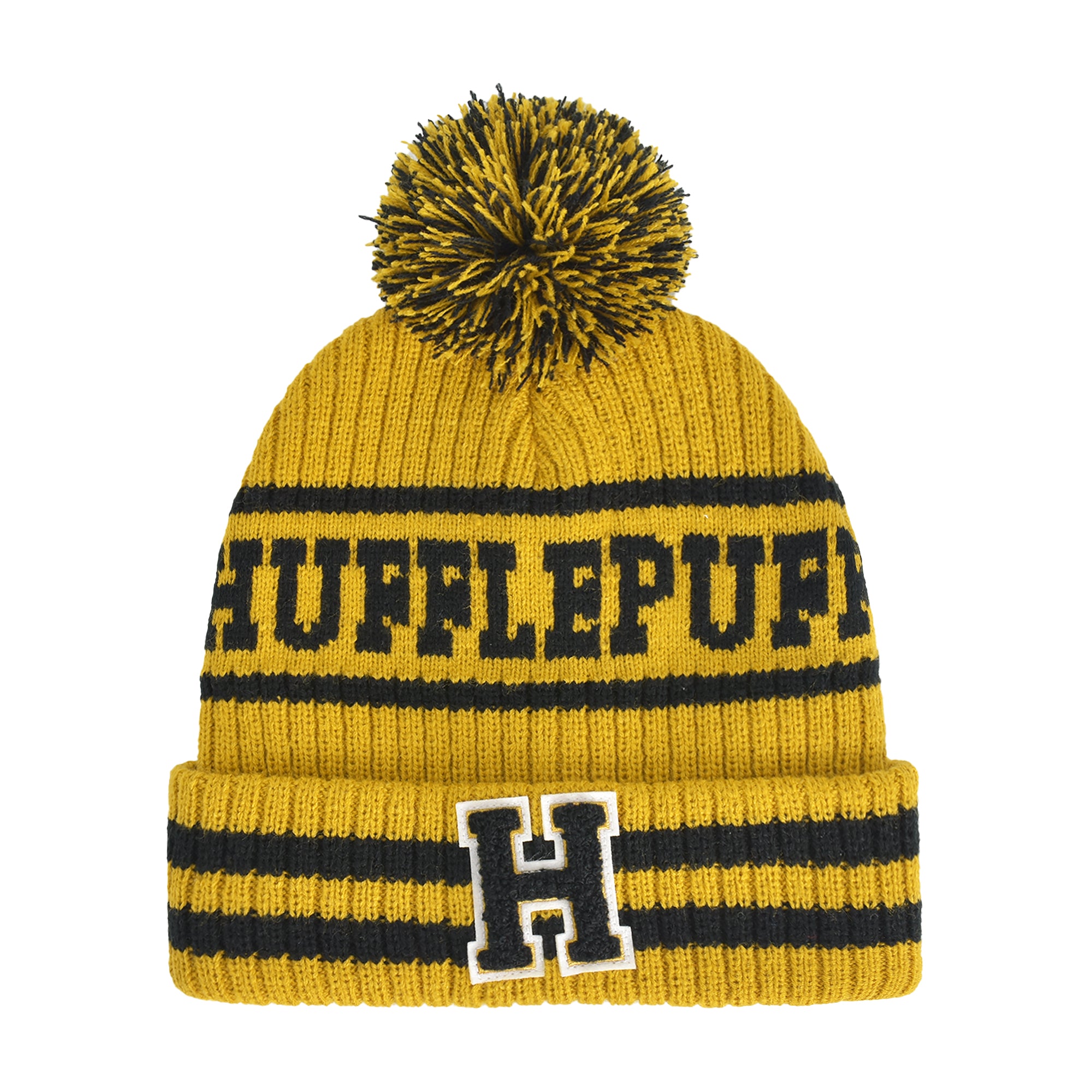 Harry Potter Hufflepuff Collegiate Pom Cuff Beanie,Yellow
