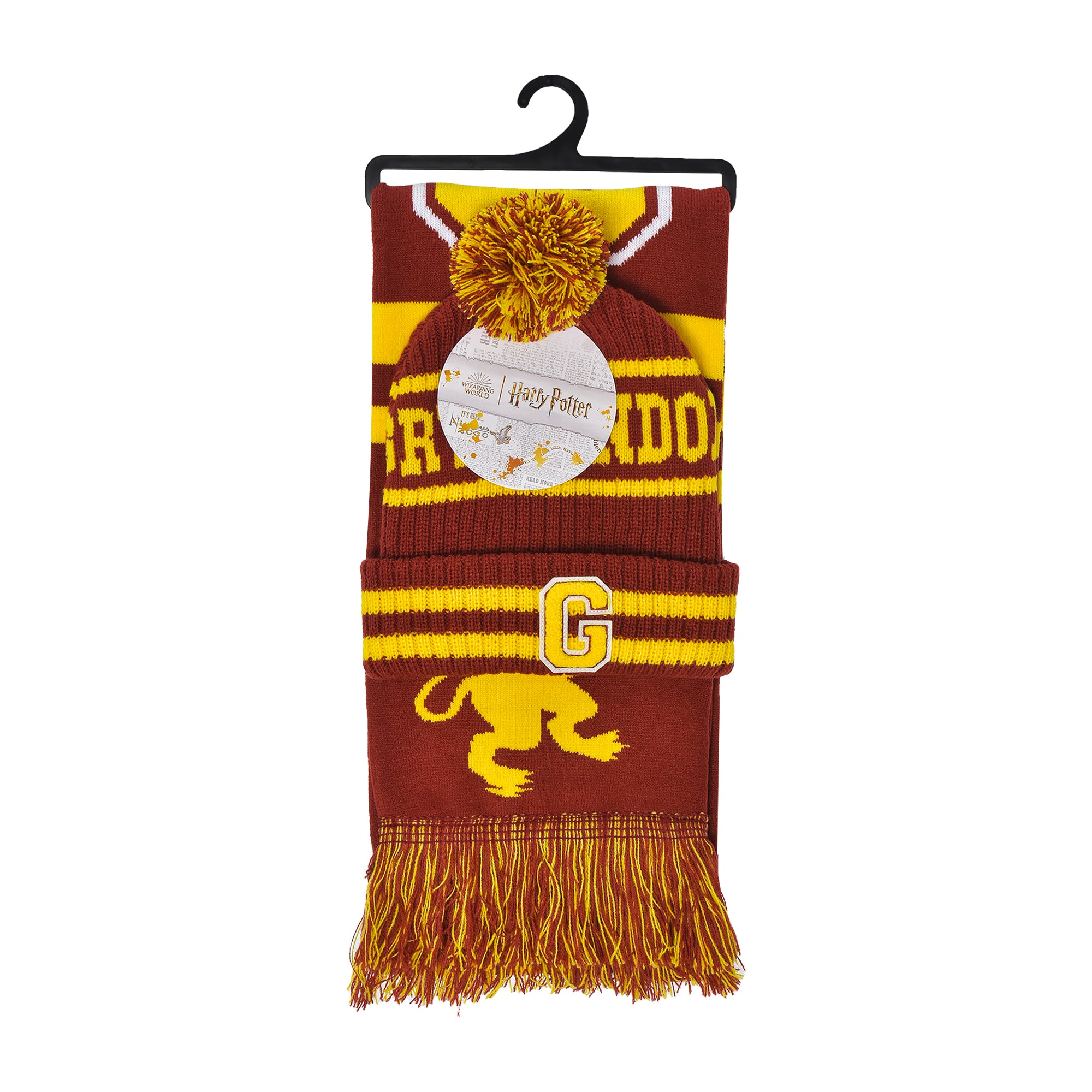 Concept One unisex-adult Harry Potter Beanie Hat and Scarf Set, Hogwarts Collegiate Winter Knit Cap With Cuff and Pom