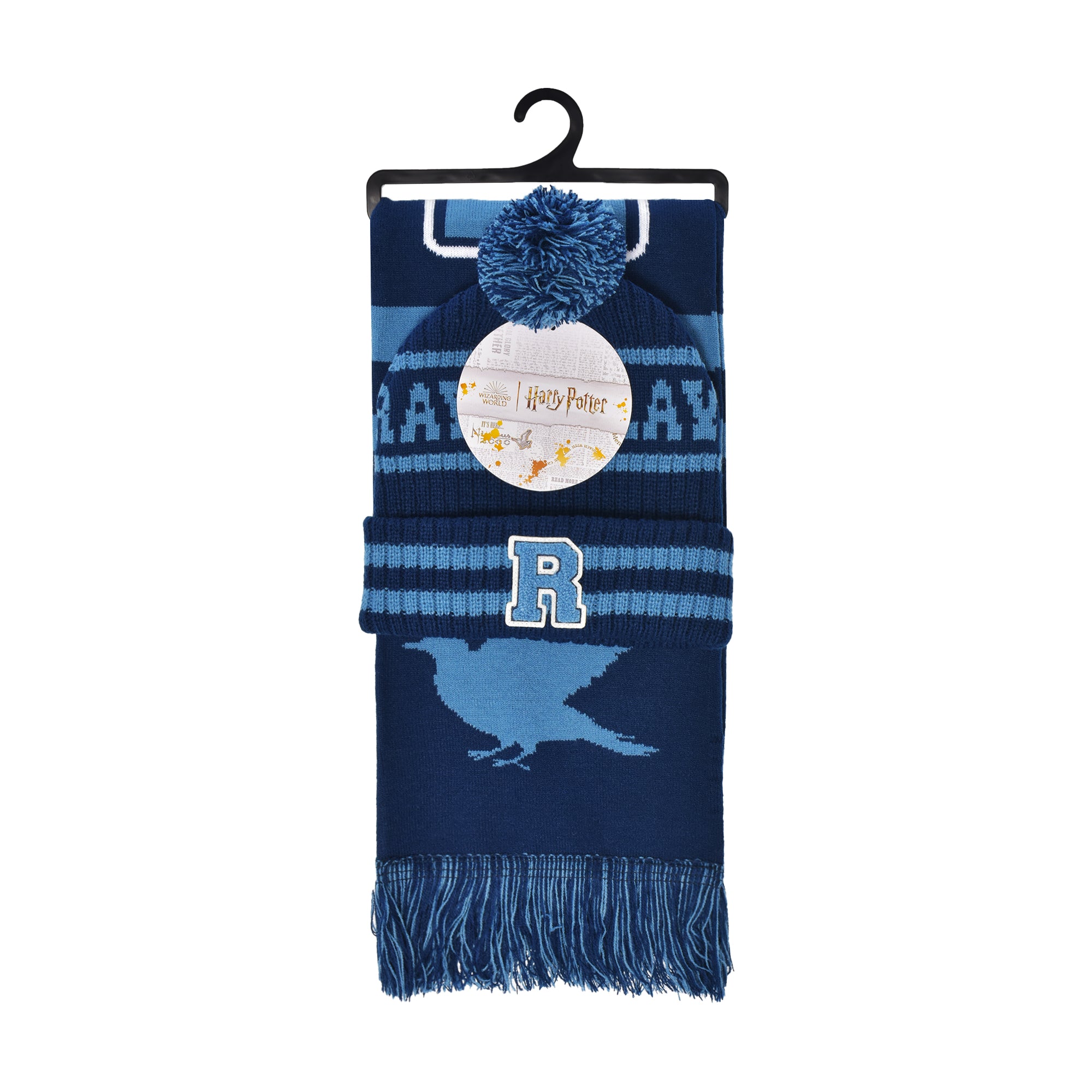 Concept One unisex-adult Harry Potter Beanie Hat and Scarf Set, Hogwarts Collegiate Winter Knit Cap With Cuff and Pom