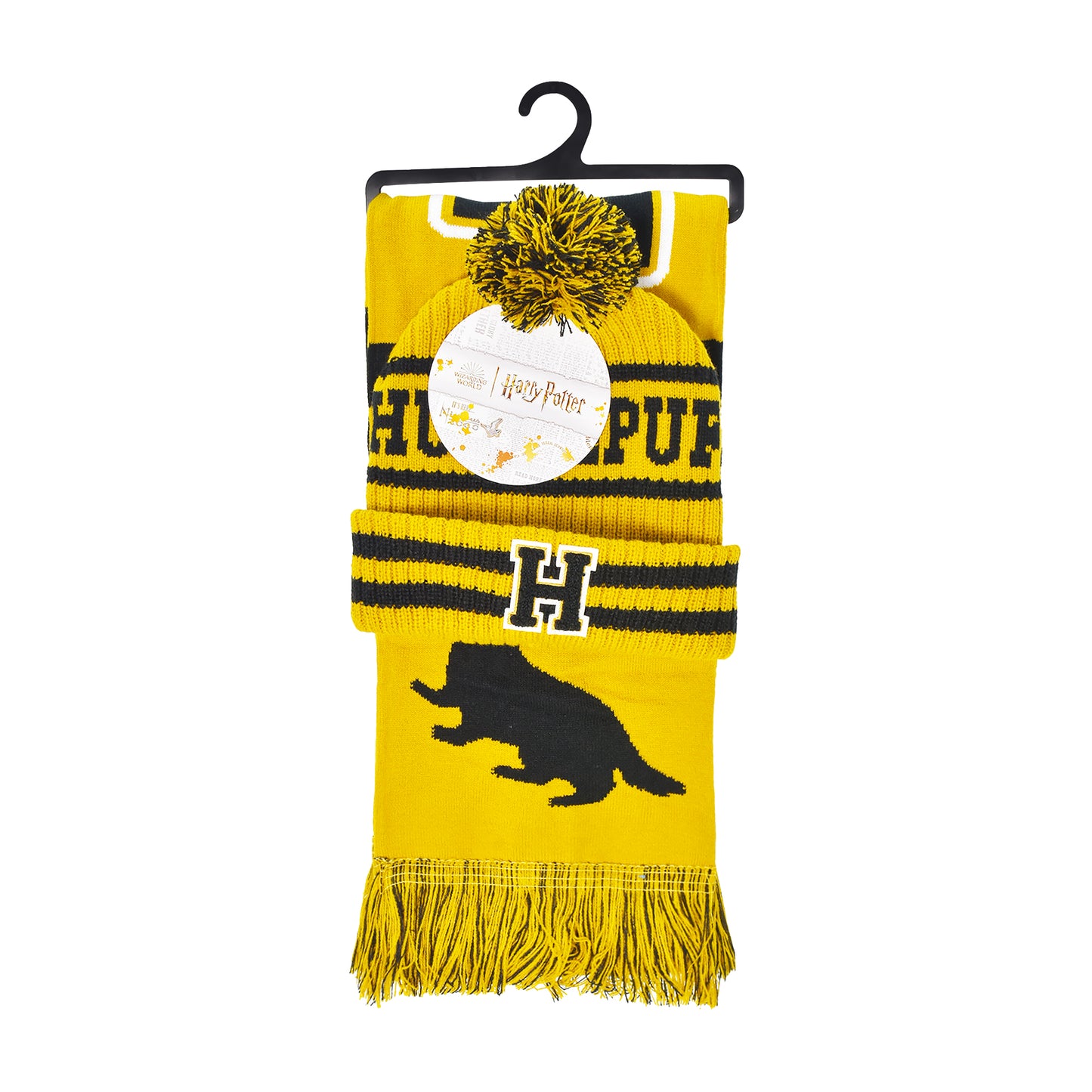 Concept One unisex-adult Harry Potter Beanie Hat and Scarf Set, Hogwarts Collegiate Winter Knit Cap With Cuff and Pom