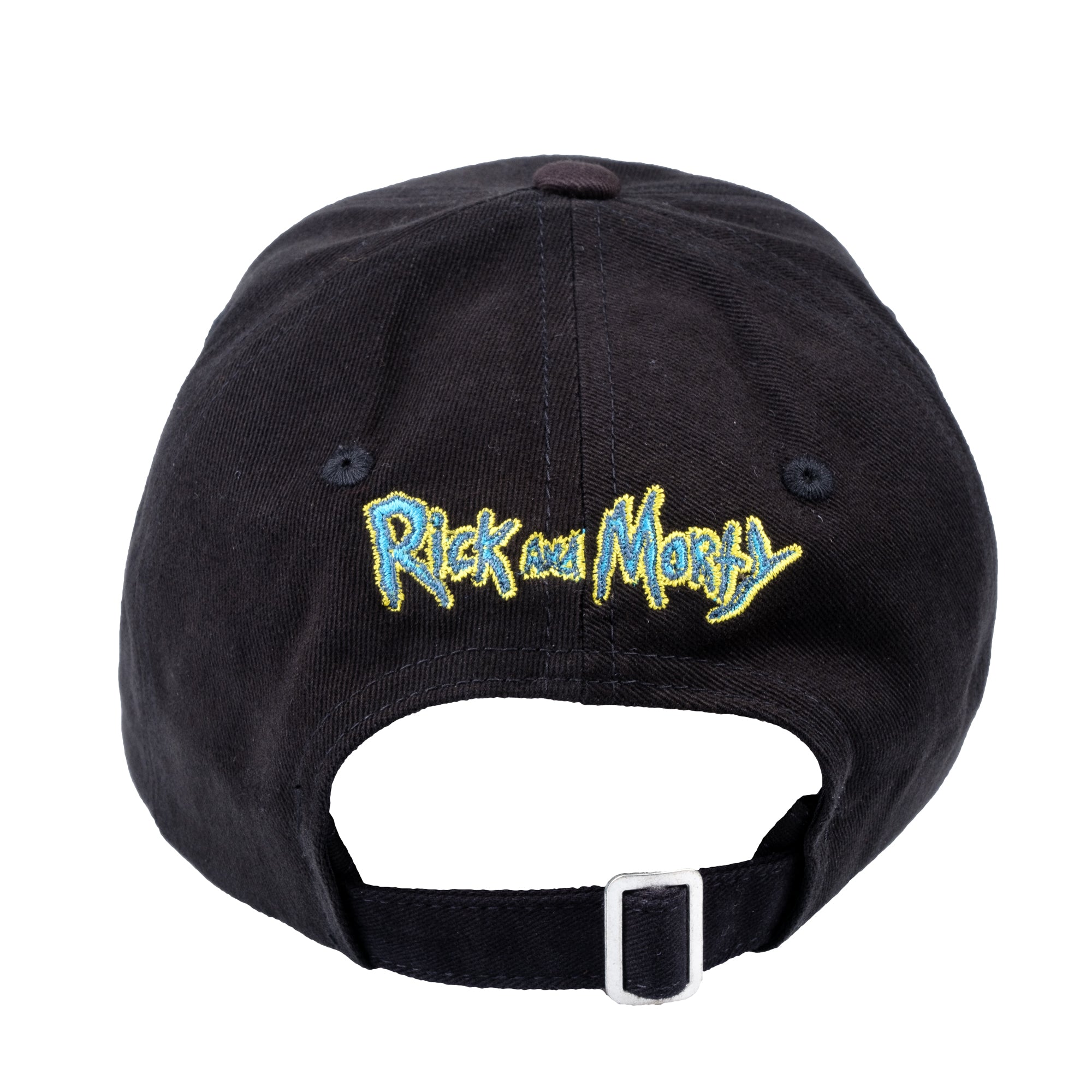 Concept One Warner Bros Rick and Morty Dad Hat, Fly Design Cotton Adjustable Adult Baseball Cap with Curved Brim, Black, One Size