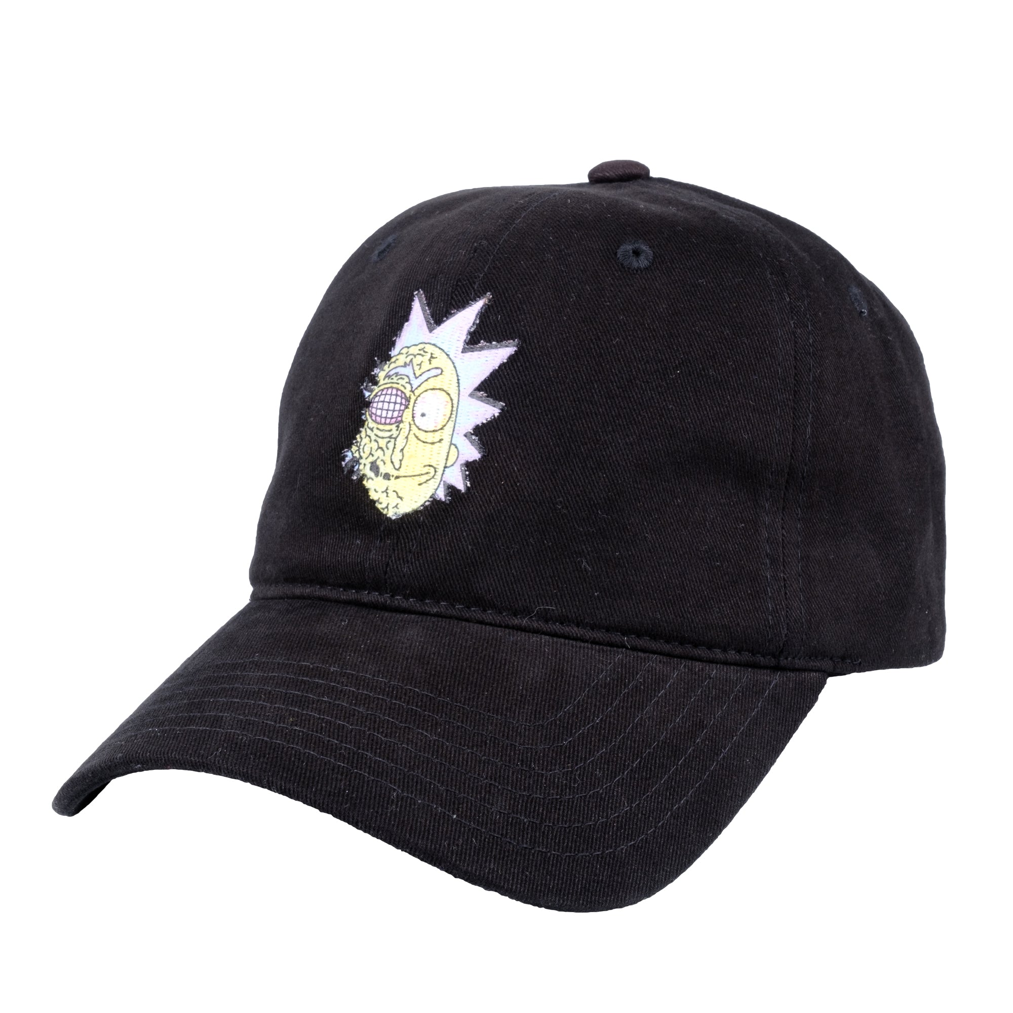 Concept One Warner Bros Rick and Morty Dad Hat, Fly Design Cotton Adjustable Adult Baseball Cap with Curved Brim, Black, One Size