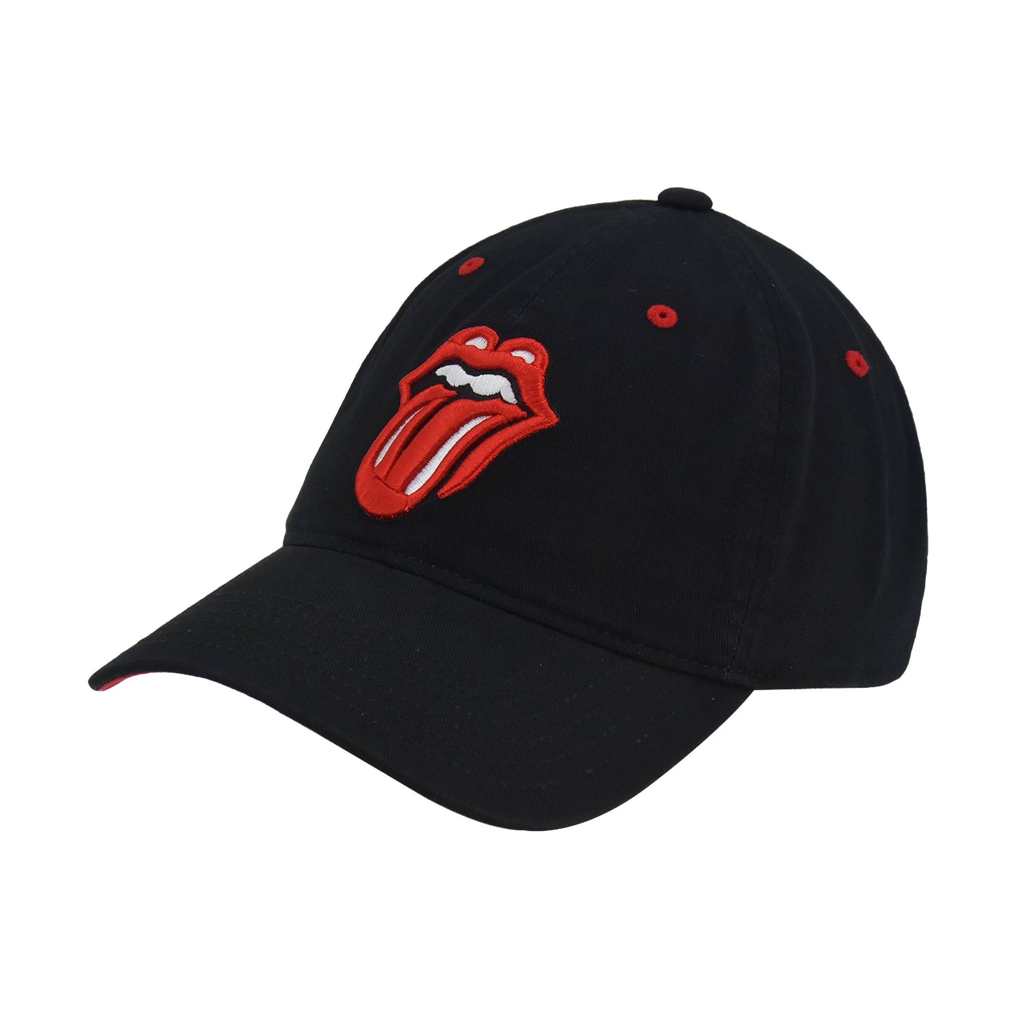 Concept One Rolling Stones Women's Dad Hat, Lips Logo Adjustable Cotton Baseball Cap with Curved Brim