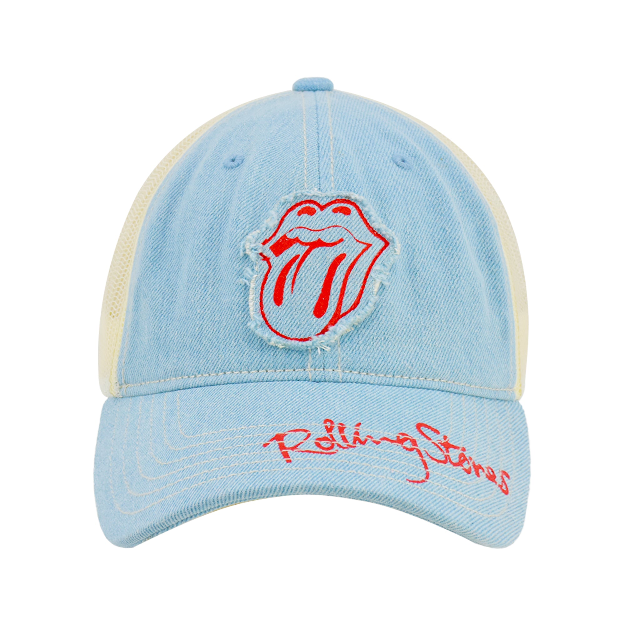 Concept One Mens The Rolling Stones Men's Trucker Hat, Lips Logo Adjustable Snapback Baseball Cap with Curved Brim