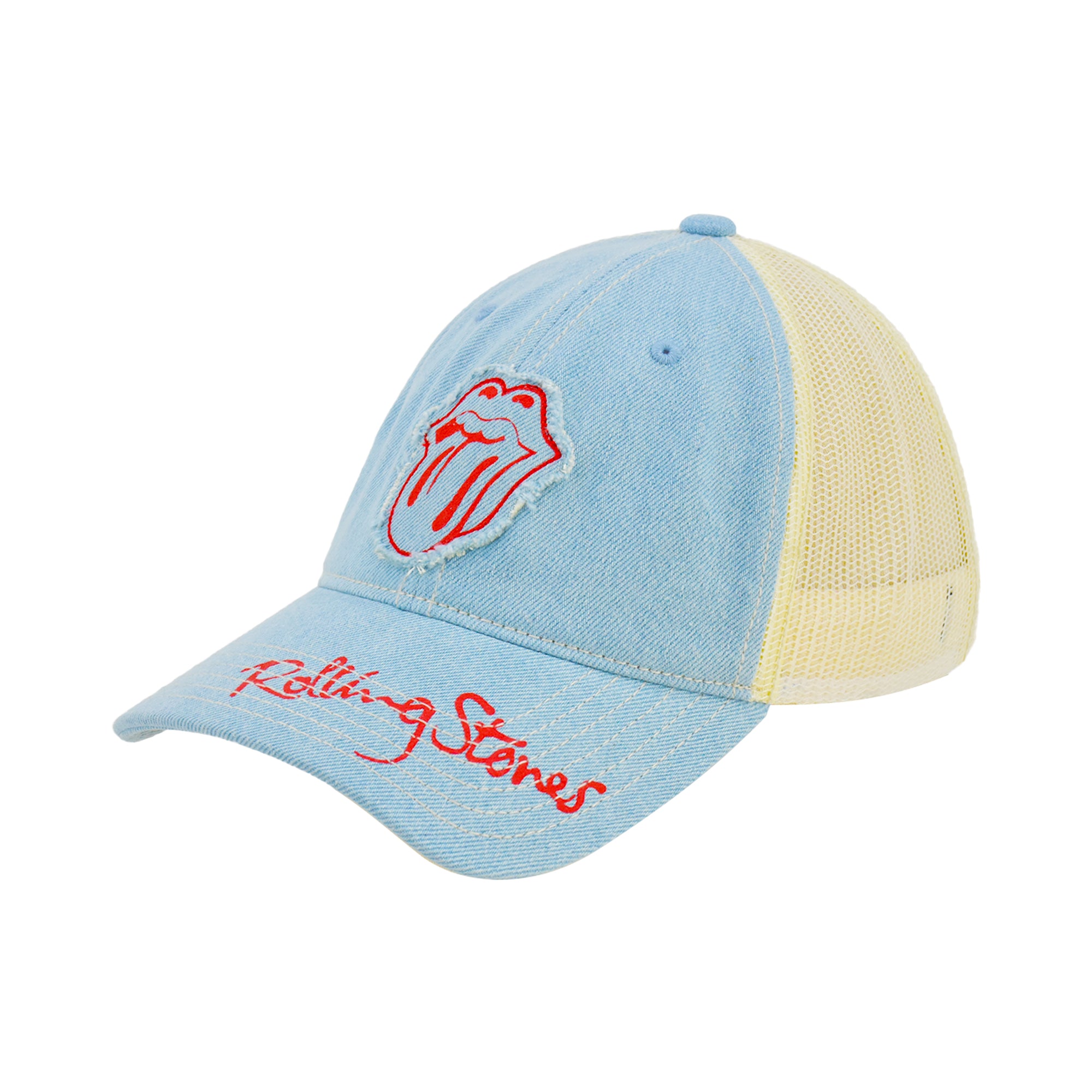 Concept One Mens The Rolling Stones Men's Trucker Hat, Lips Logo Adjustable Snapback Baseball Cap with Curved Brim