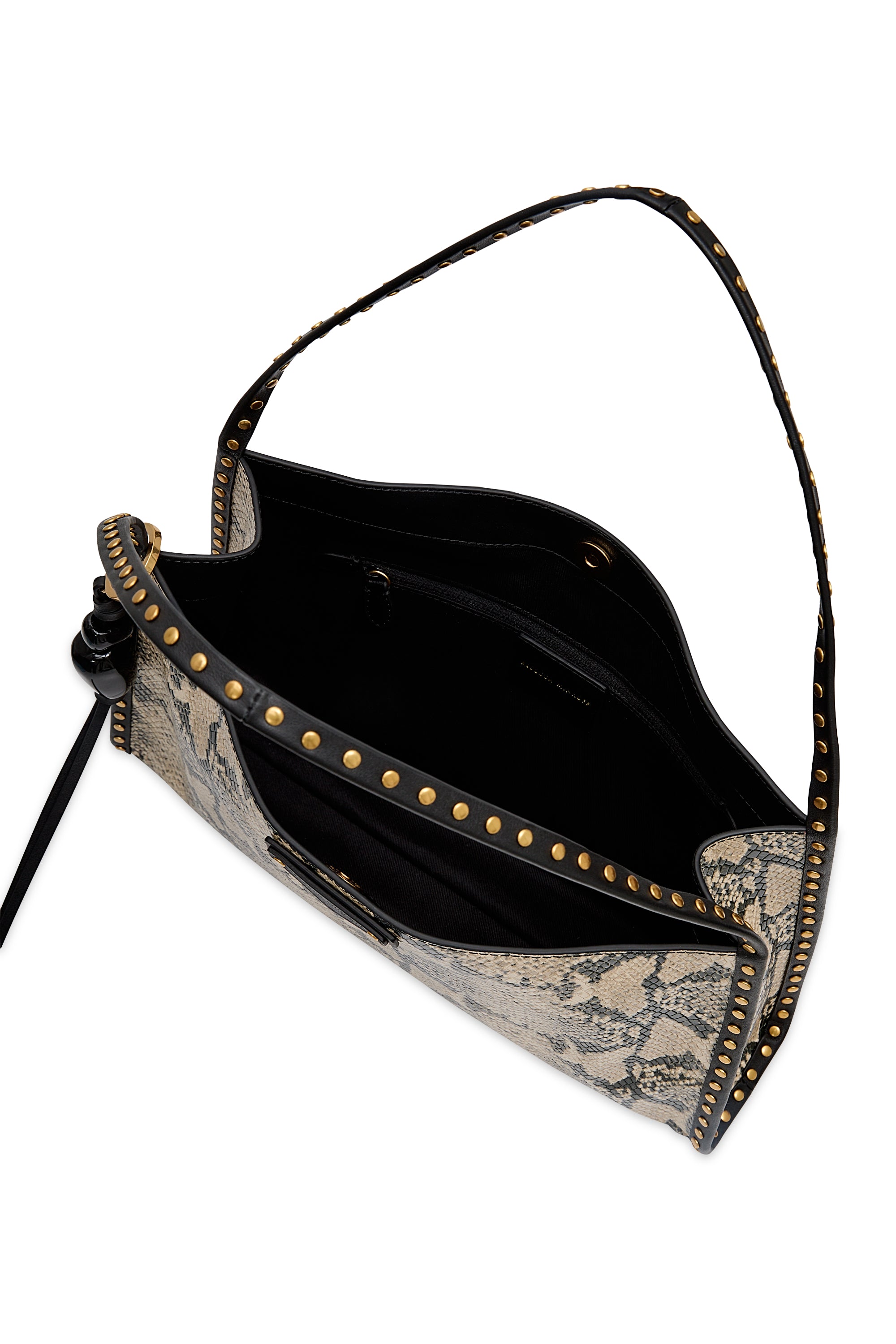 Rebecca Minkoff Dylan Snake Print Studded Shoulder Bag