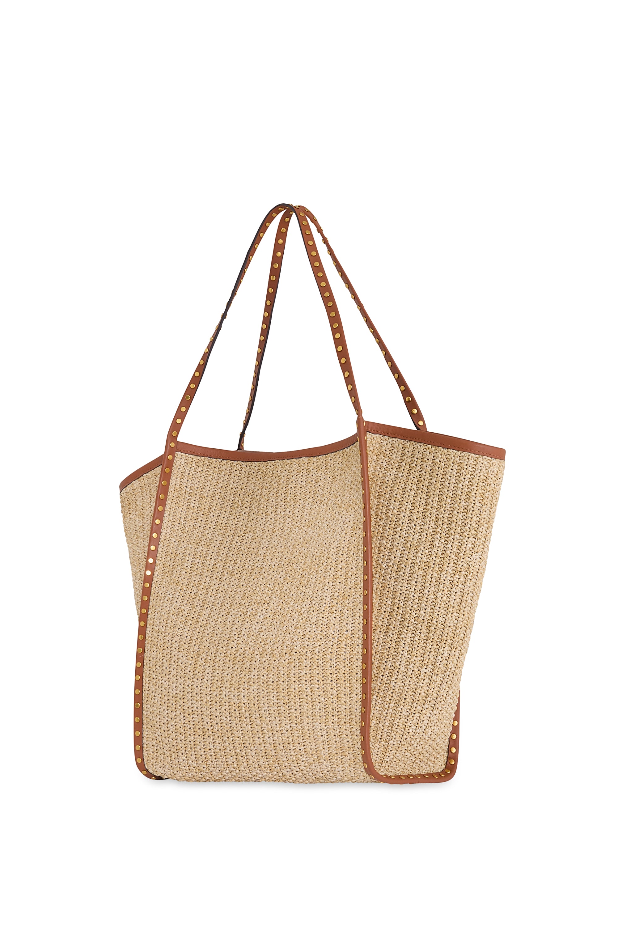 Rebecca Minkoff Dylan Studded Straw Tote Bag