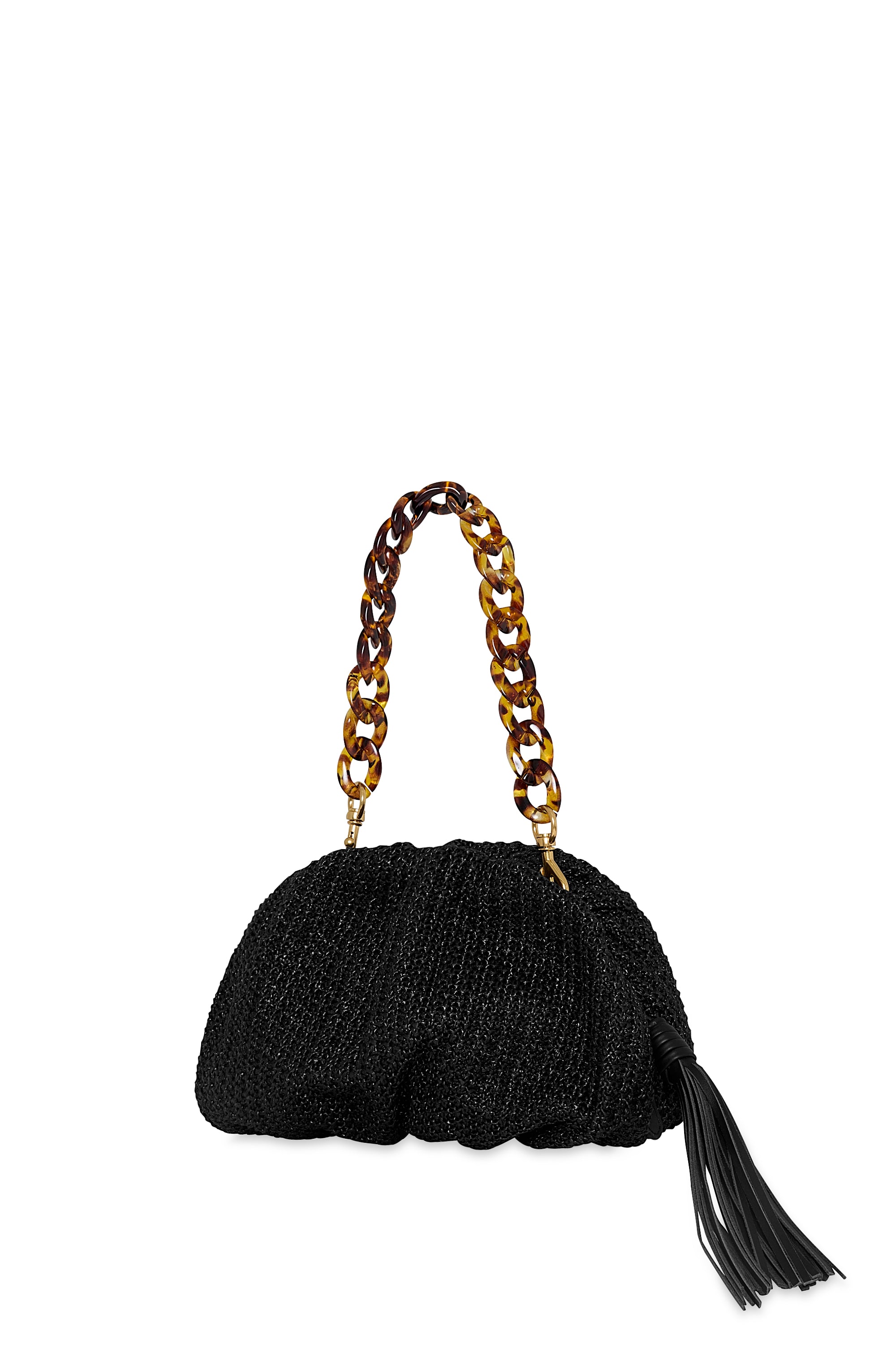 Rebecca Minkoff Ruched Raffia Clutch Bag