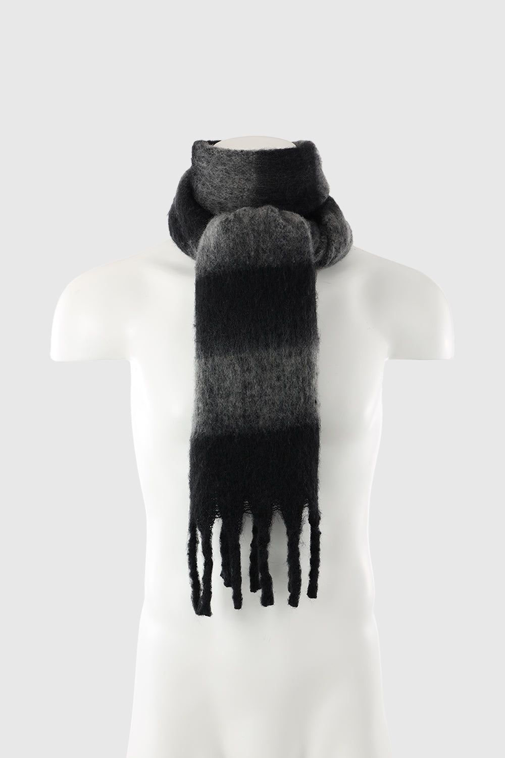 Rebecca Minkoff Brushed Acrylic Striped Blanket Scarf with Fringe