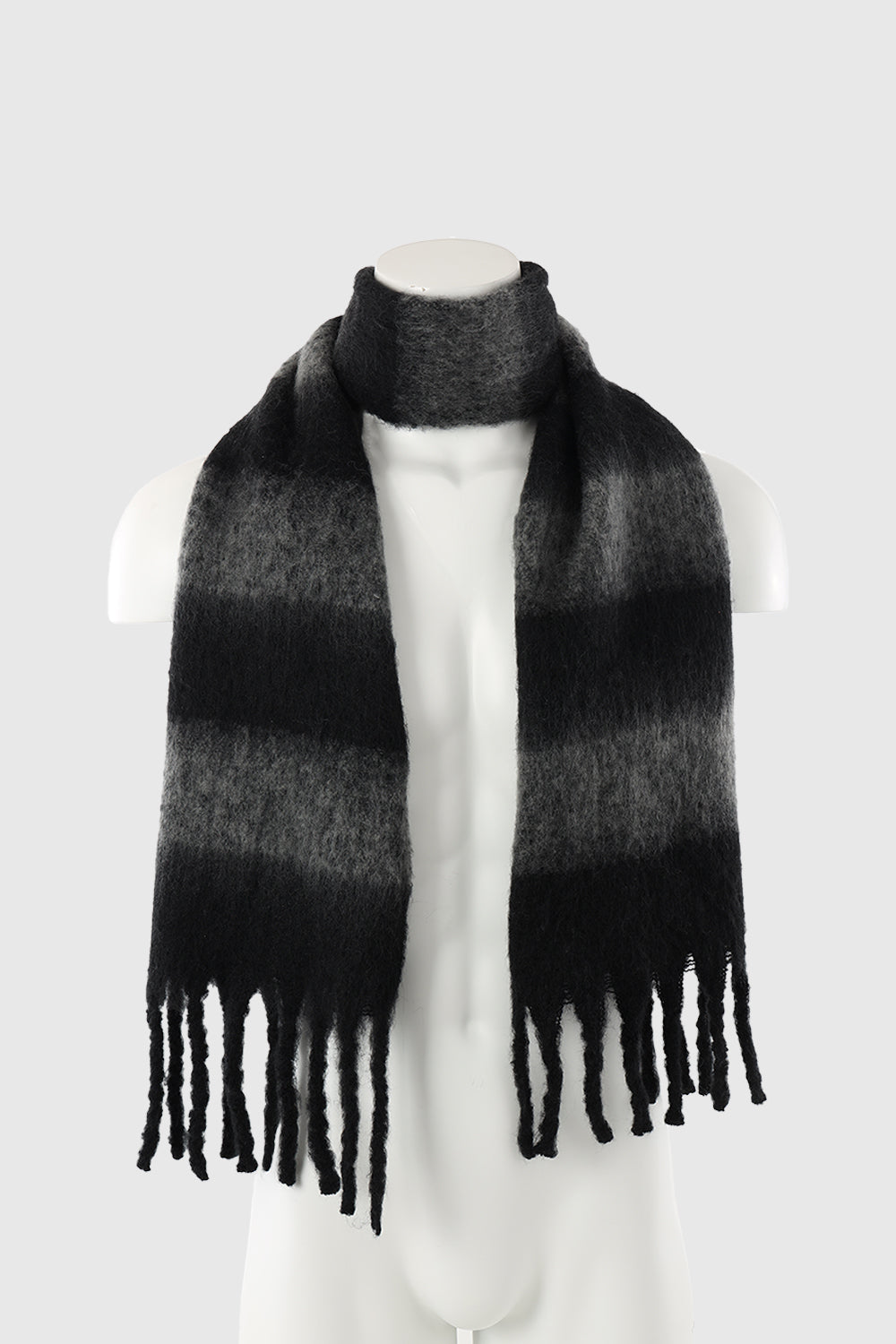 Rebecca Minkoff Brushed Acrylic Striped Blanket Scarf with Fringe