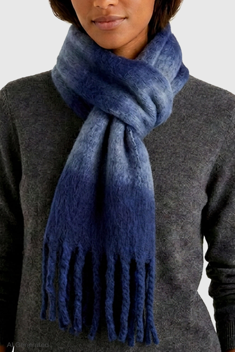 Rebecca Minkoff Brushed Acrylic Striped Blanket Scarf with Fringe