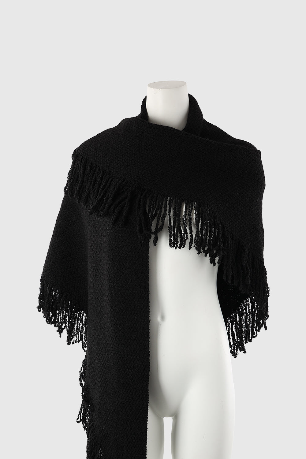 Rebecca Minkoff Knitted Triangle Scarf Wrap with Fringe