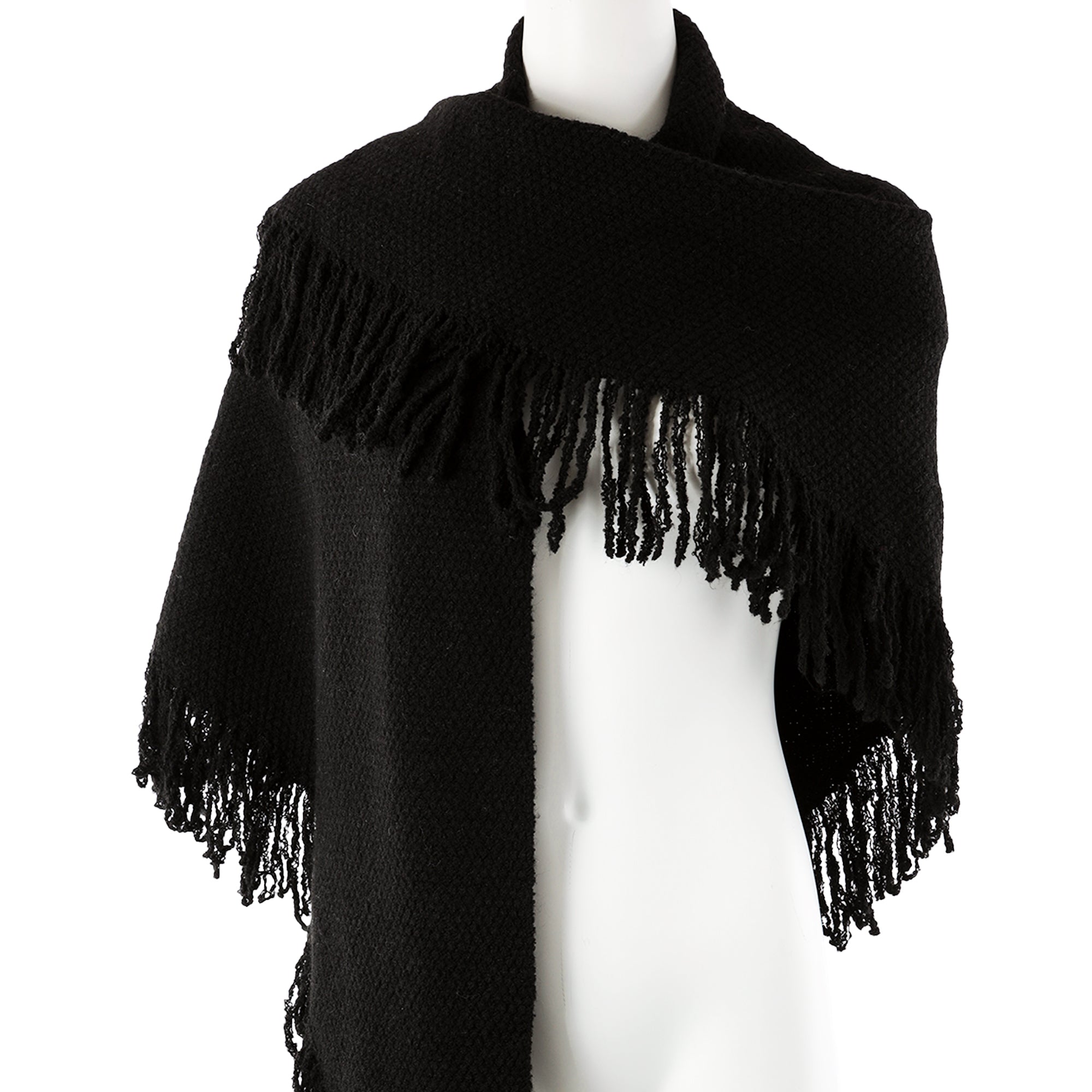Rebecca Minkoff Knitted Triangle Scarf Wrap with Fringe