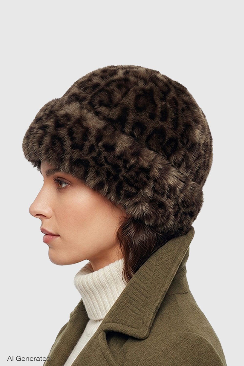Rebecca Minkoff Faux Shearling Rounded Hat Brown