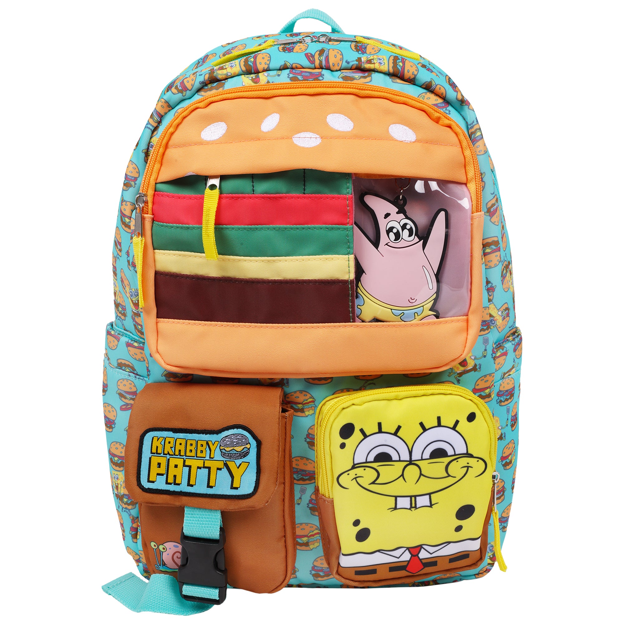 SpongeBob SquarePants Krabby Patty Peekaboo Backpack with Character Pockets