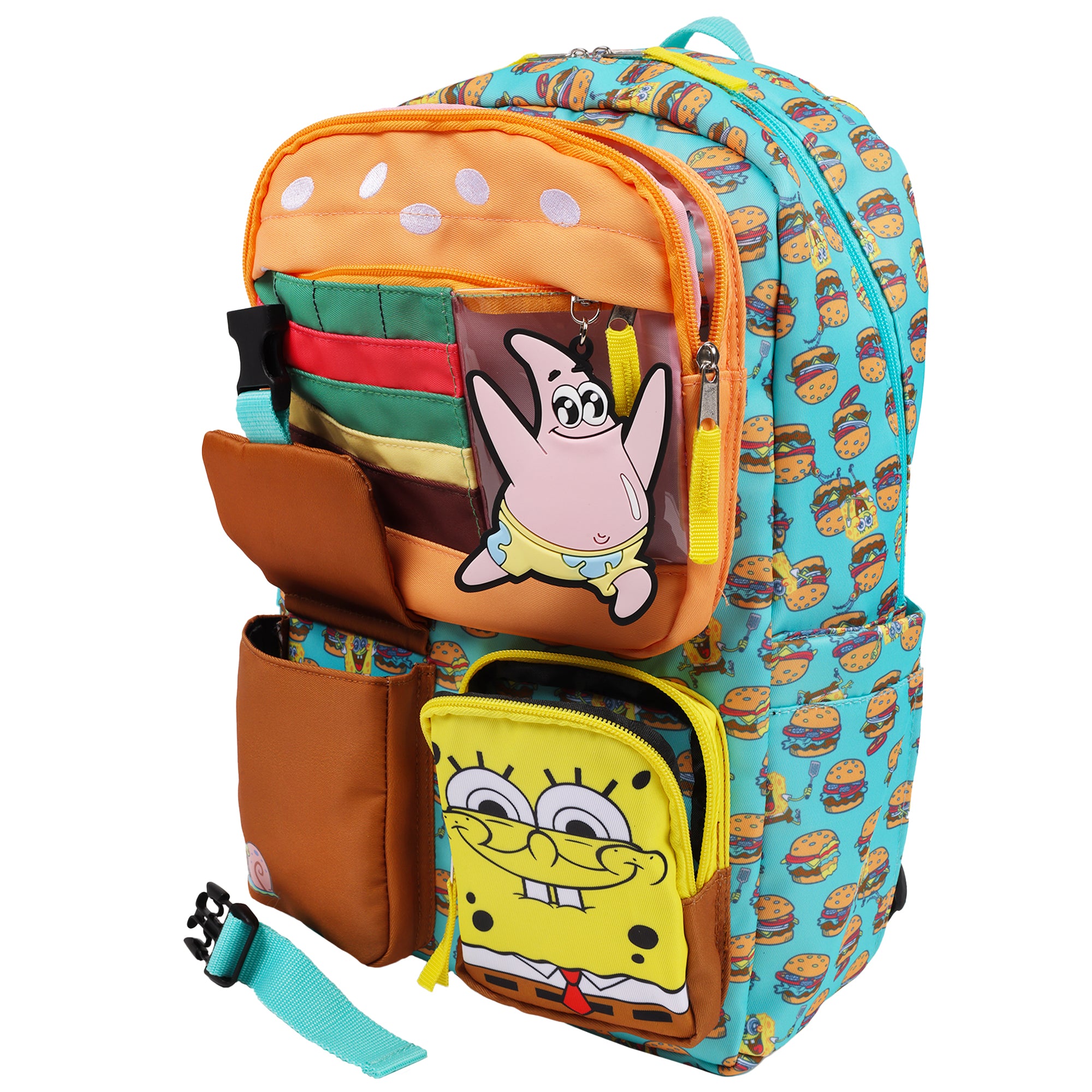 SpongeBob SquarePants Krabby Patty Peekaboo Backpack with Character Pockets