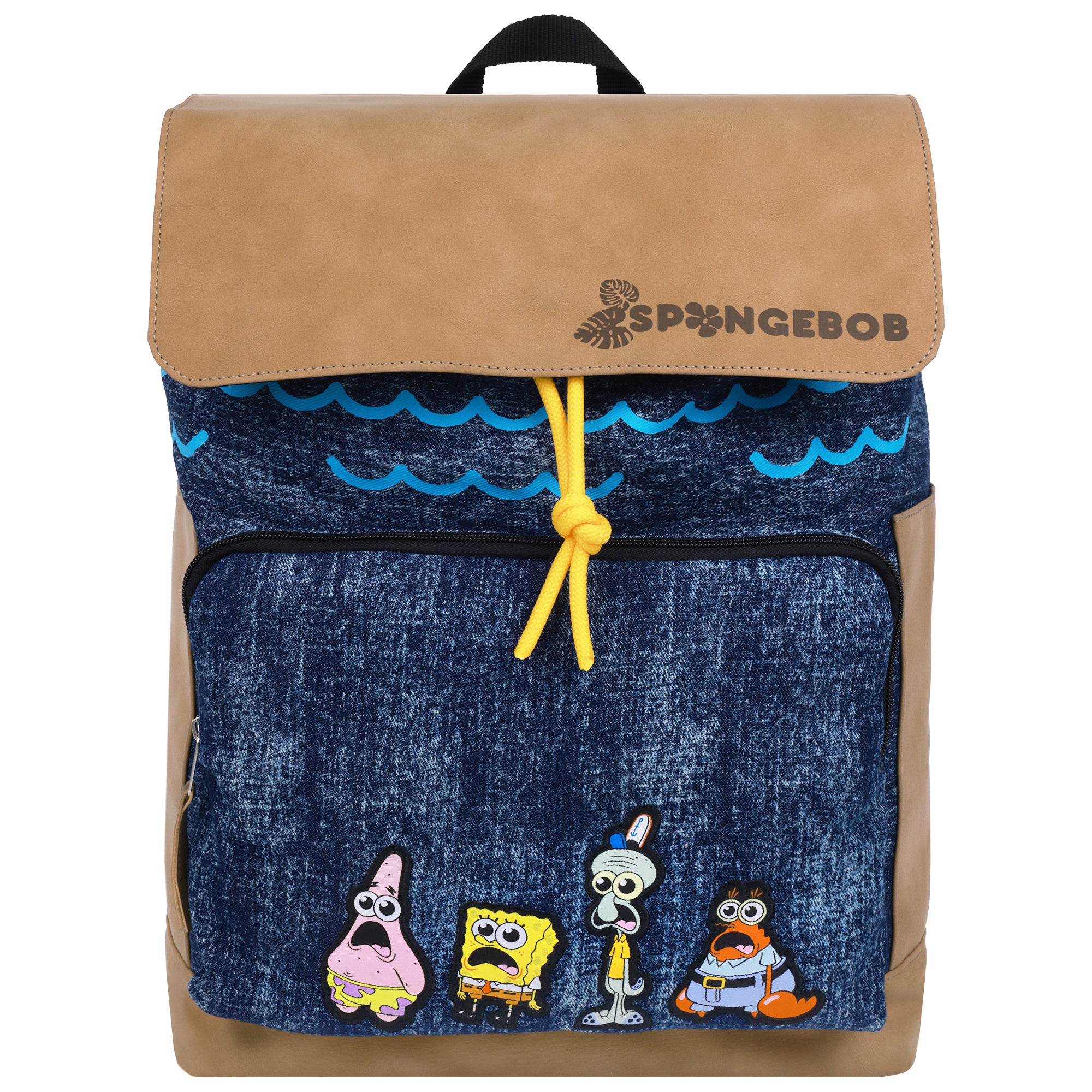 SpongeBob Denim & Nubuck Backpack with Embroidered Patch
