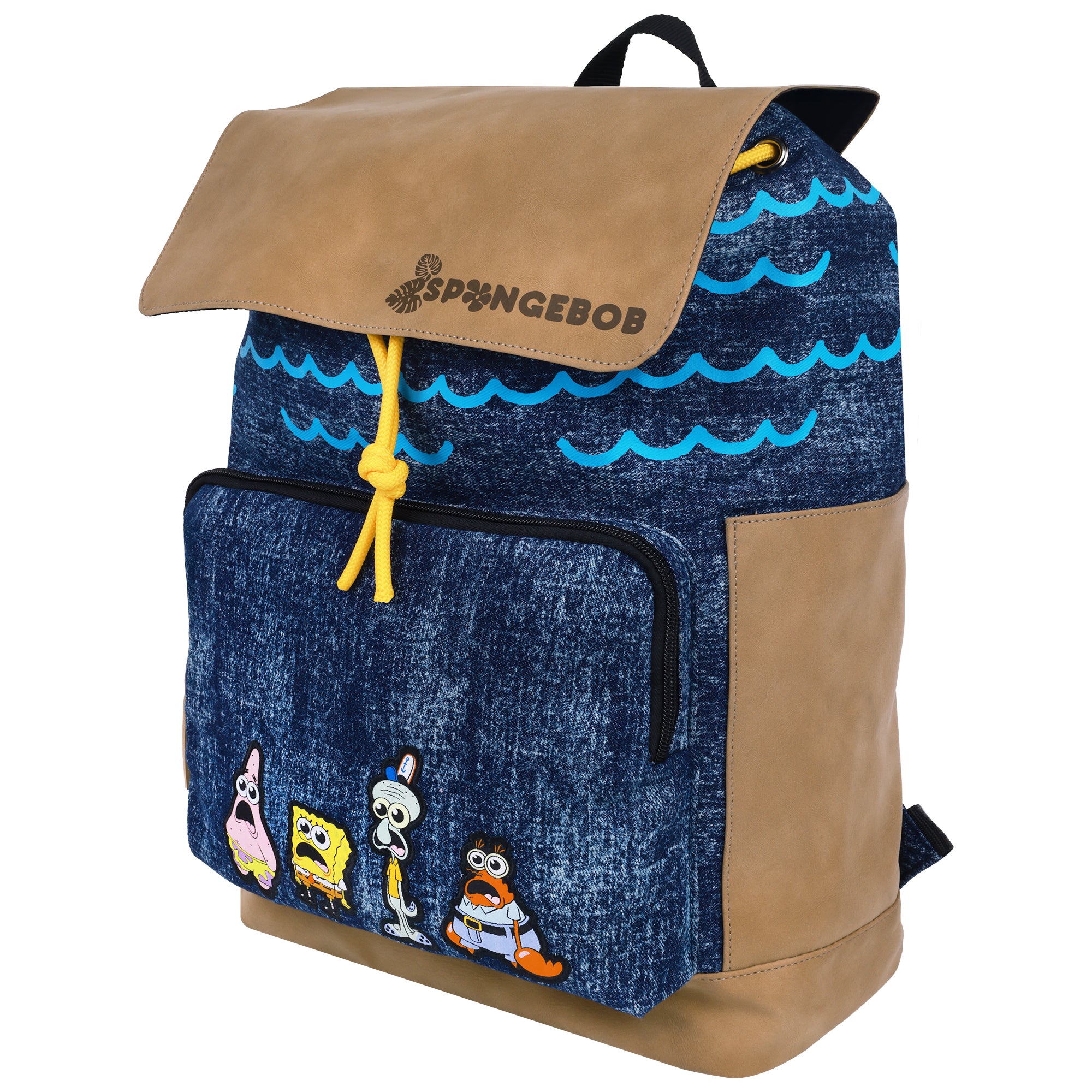 SpongeBob Denim & Nubuck Backpack with Embroidered Patch