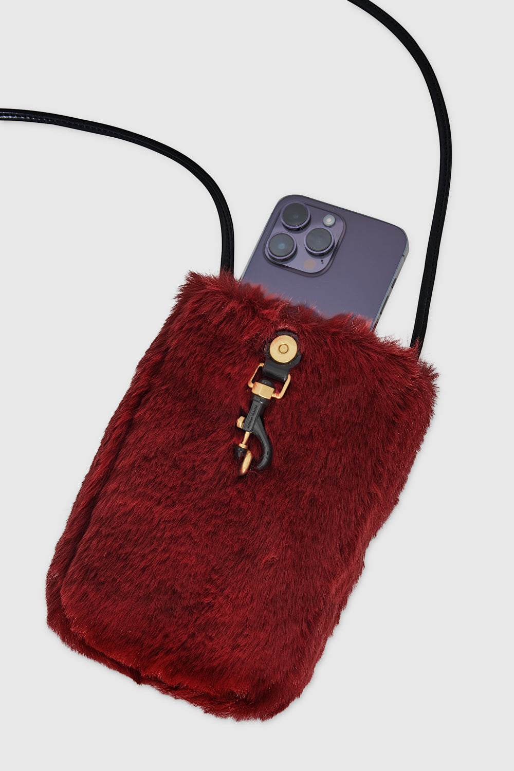 Rebecca Minkoff Fur Phone Crossbody Maraschino