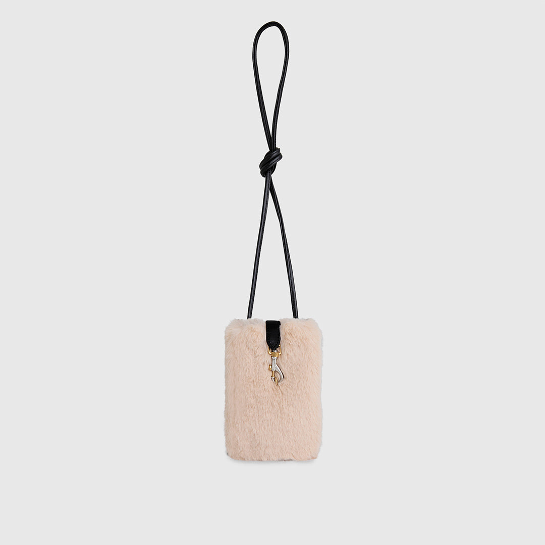 Rebecca Minkoff Fur Phone Crossbody Shell