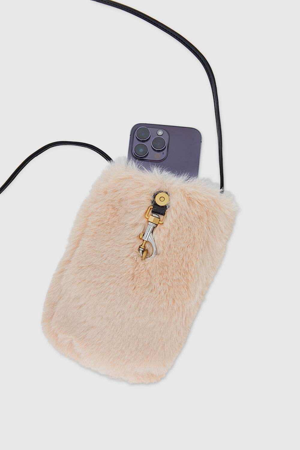 Rebecca Minkoff Fur Phone Crossbody Shell