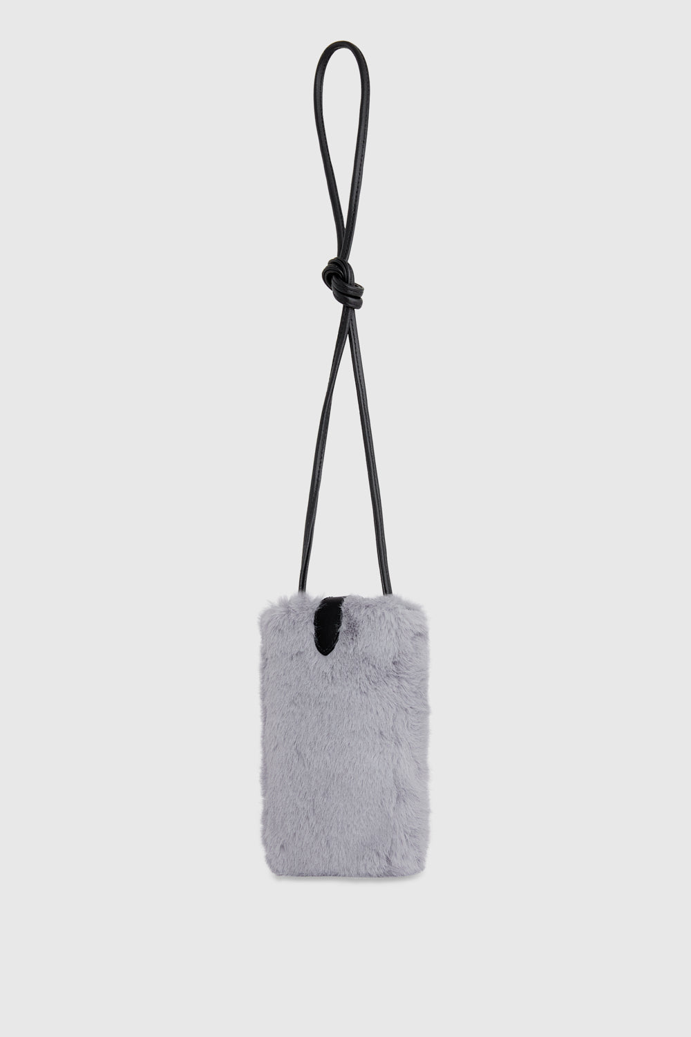 Rebecca Minkoff Fur Phone Crossbody Light Grey