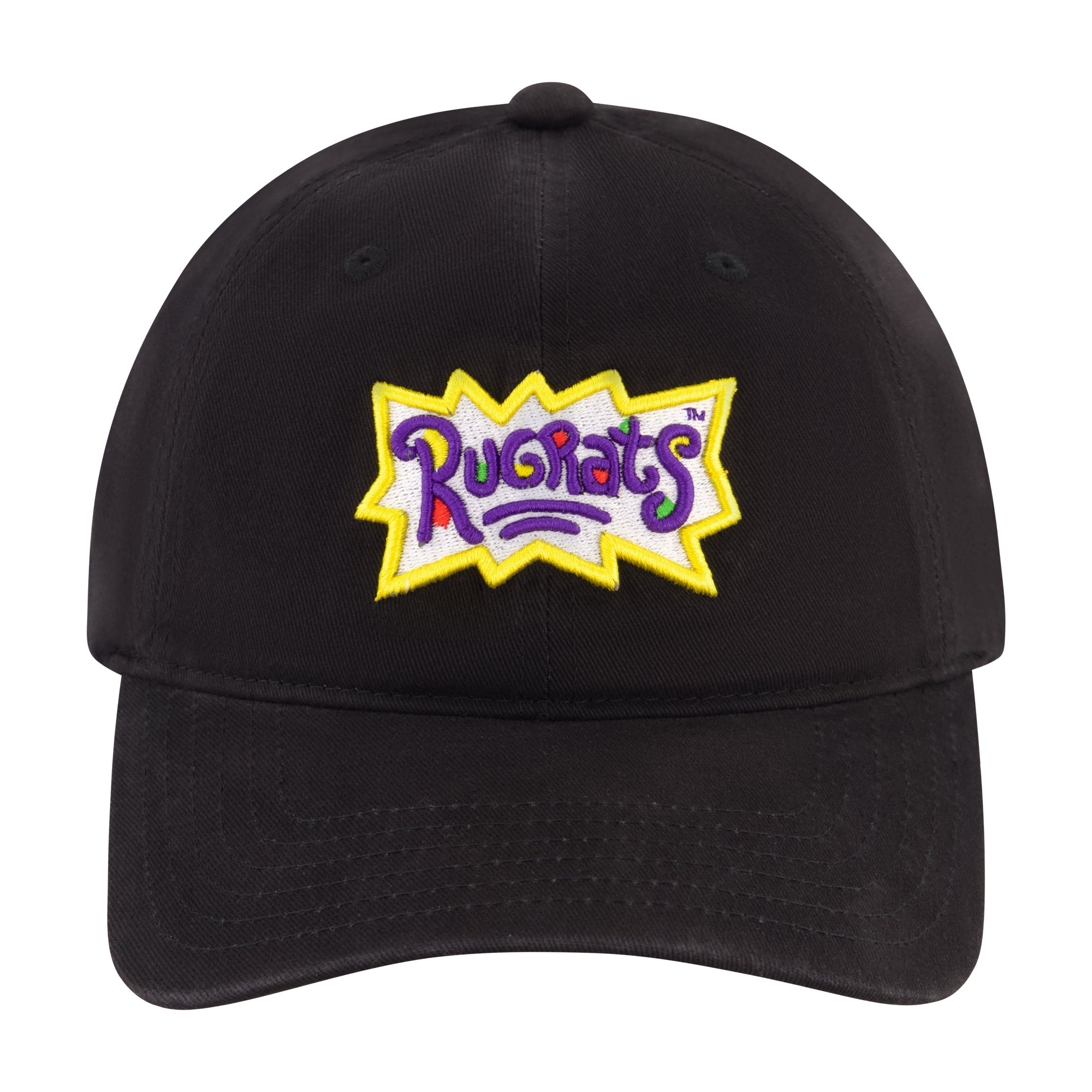 Nick Splat Rugrats Core Logo Dad Cap With Screen Print Under Visor, Black