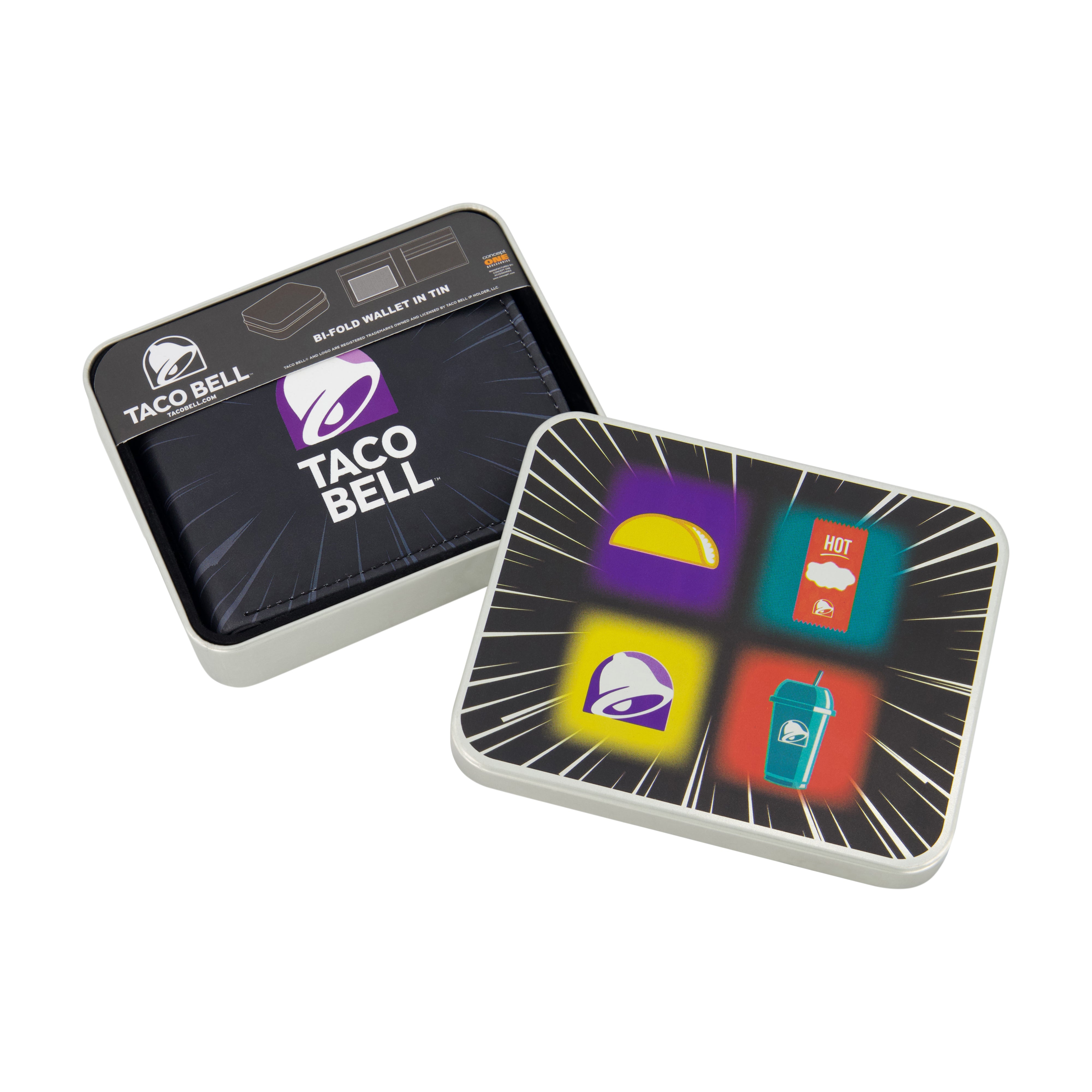 TACO BELL LOGO Bifold Wallet, Slim Wallet with Decorative Tin Unisex
