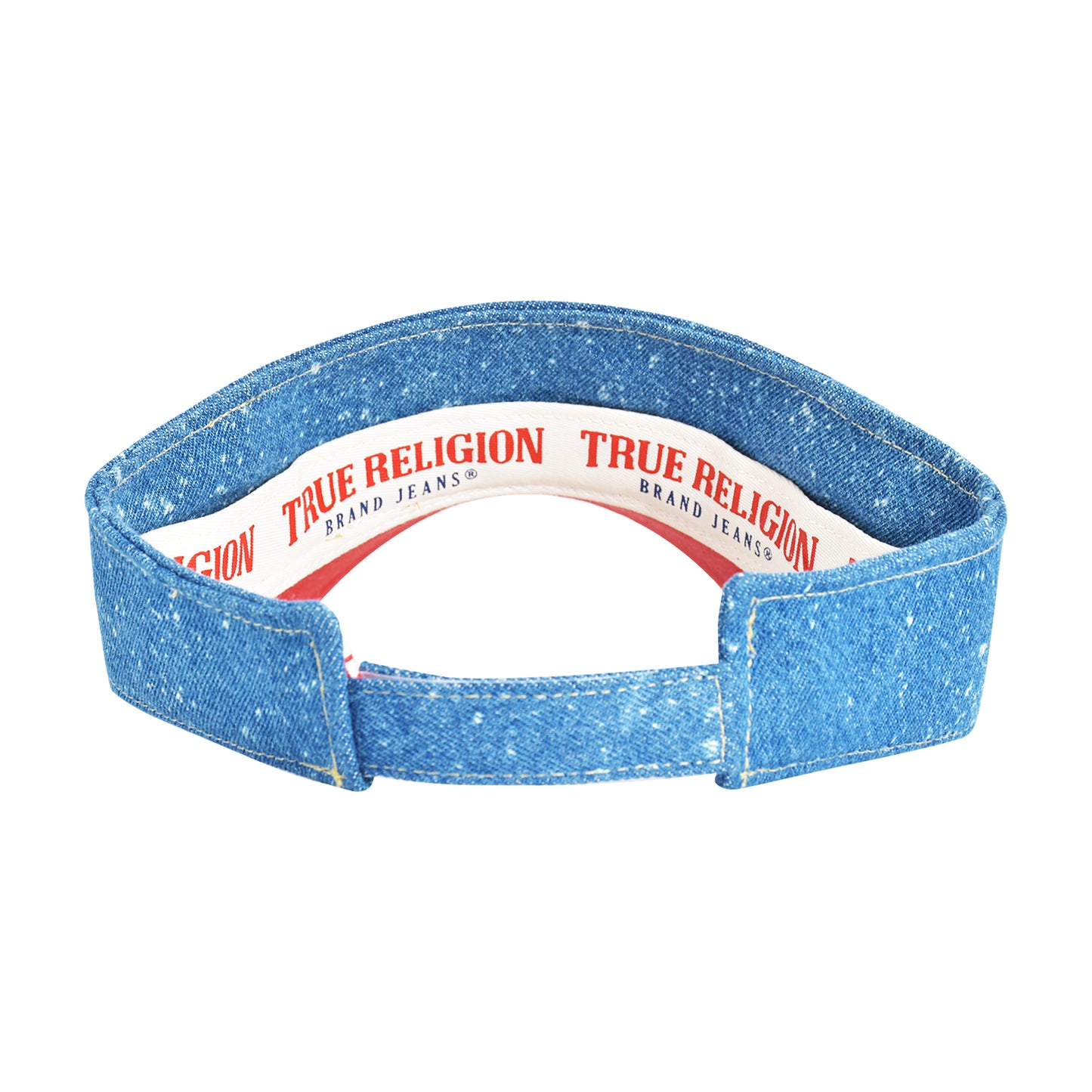 True Religion Hat, Cotton Denim Sun Visor Cap with Horseshoe Logo