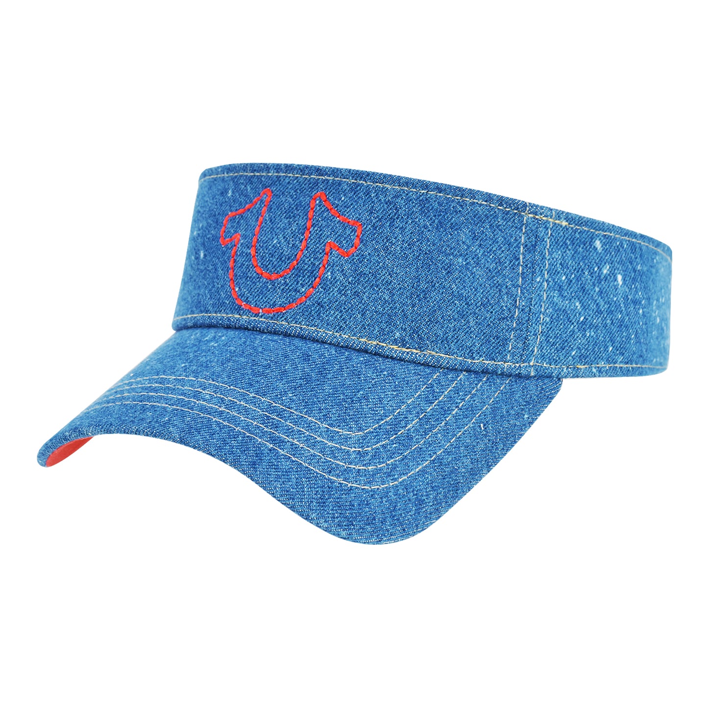 True Religion Hat, Cotton Denim Sun Visor Cap with Horseshoe Logo