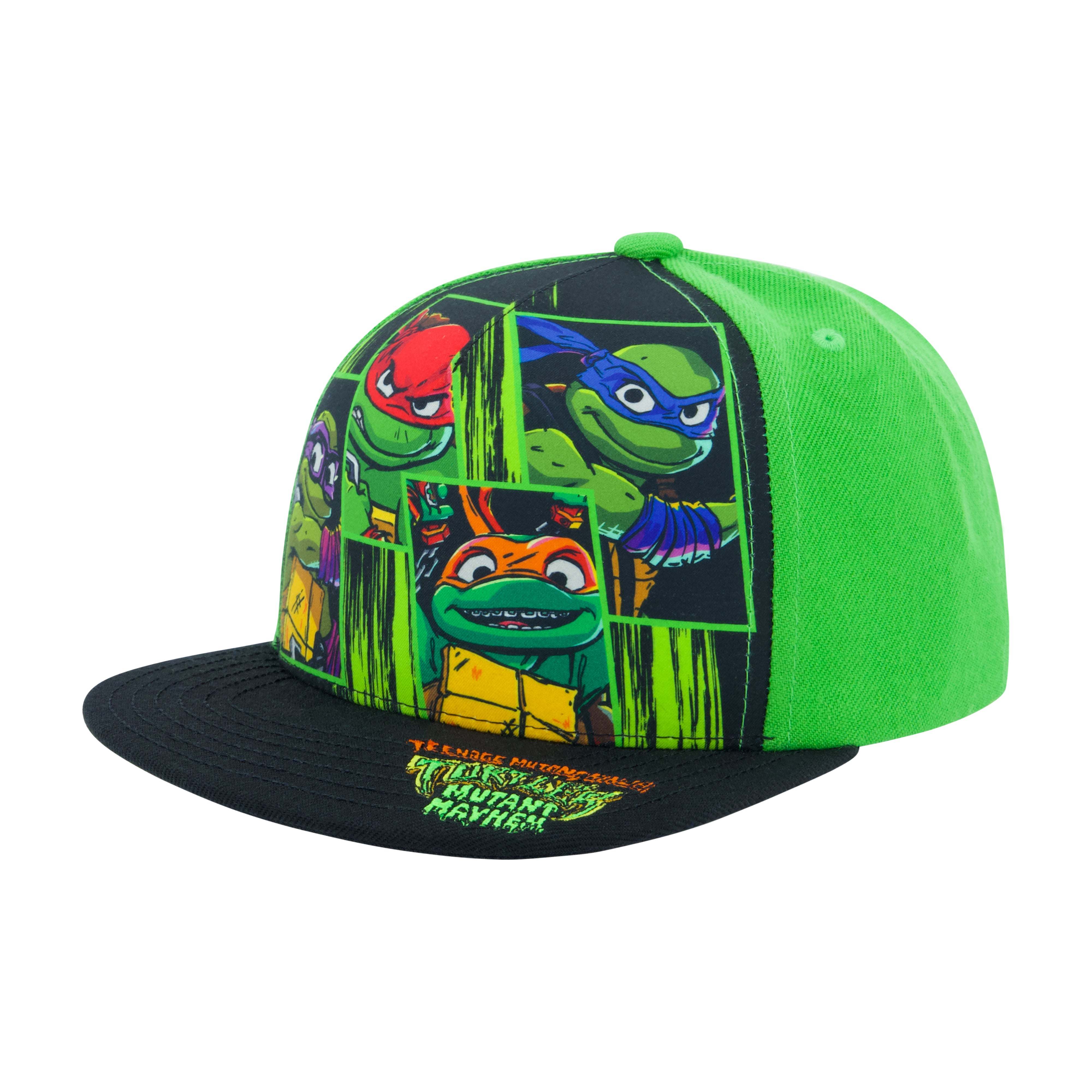 Concept One Teenage Mutant Ninja Turtles Cap, TMNT Adult Skater Snapback Baseball Hat with Flat Brim