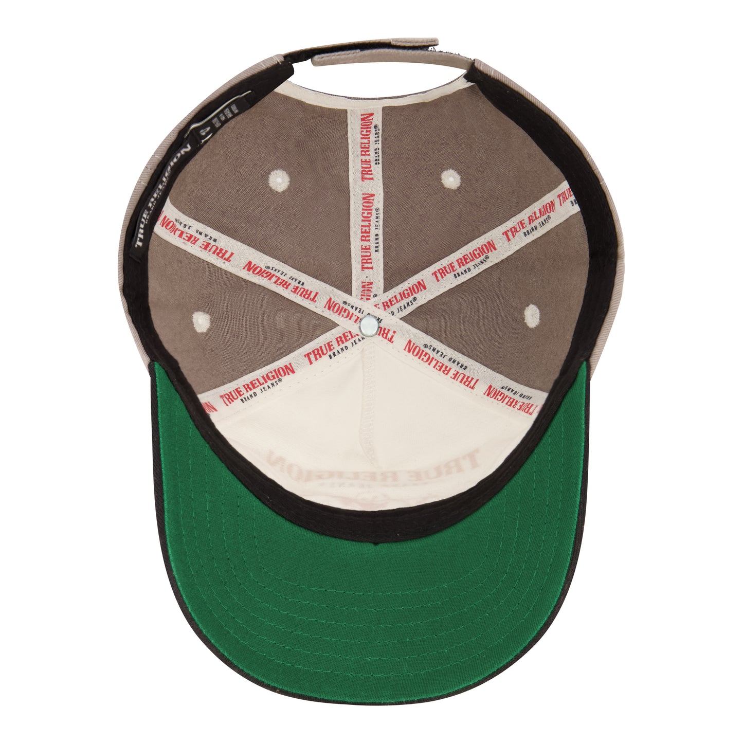 True Religion 3D Print Cap With 5 Panel Color Blocked Cotton Twill,Black