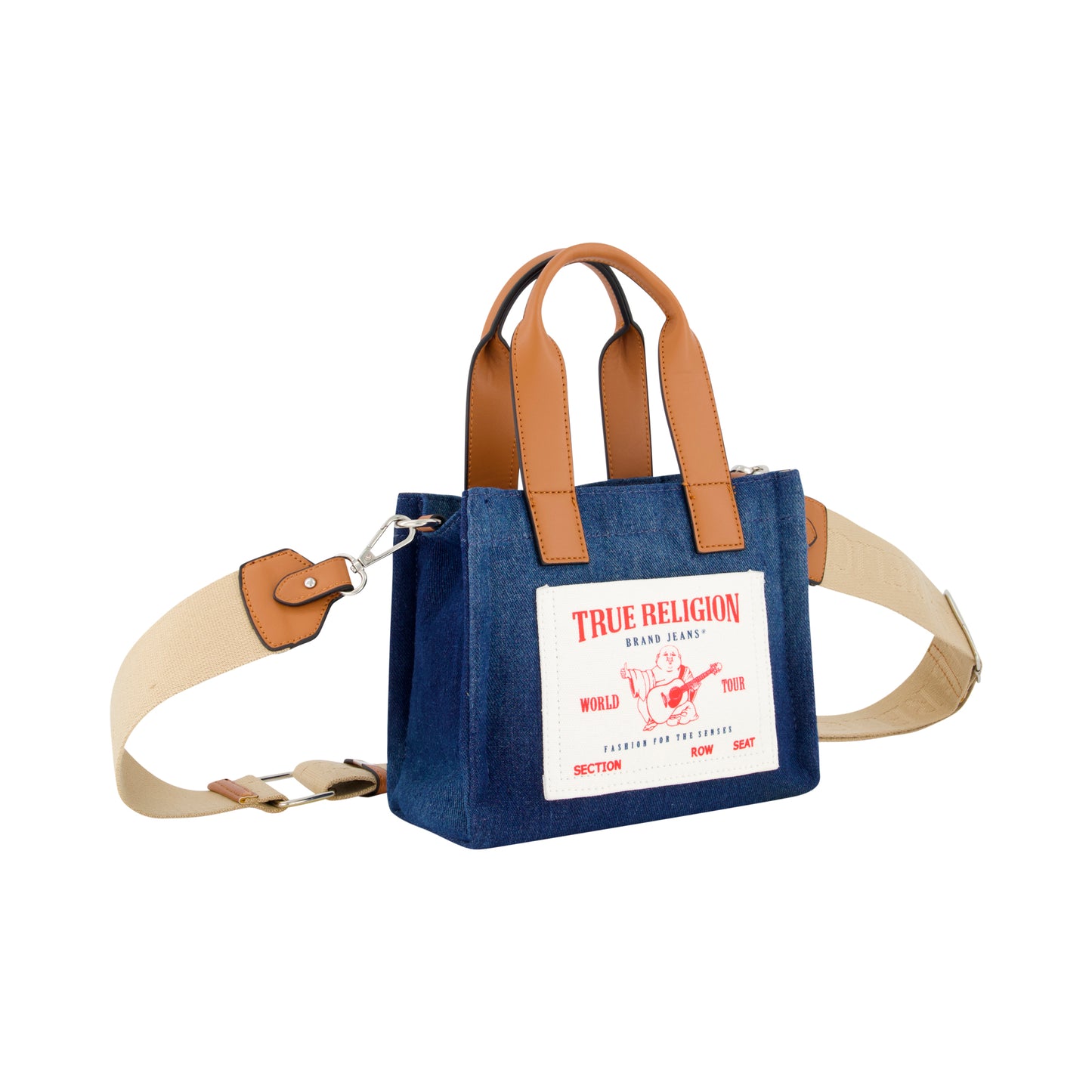 True Religion Mini Denim Tote, Navy