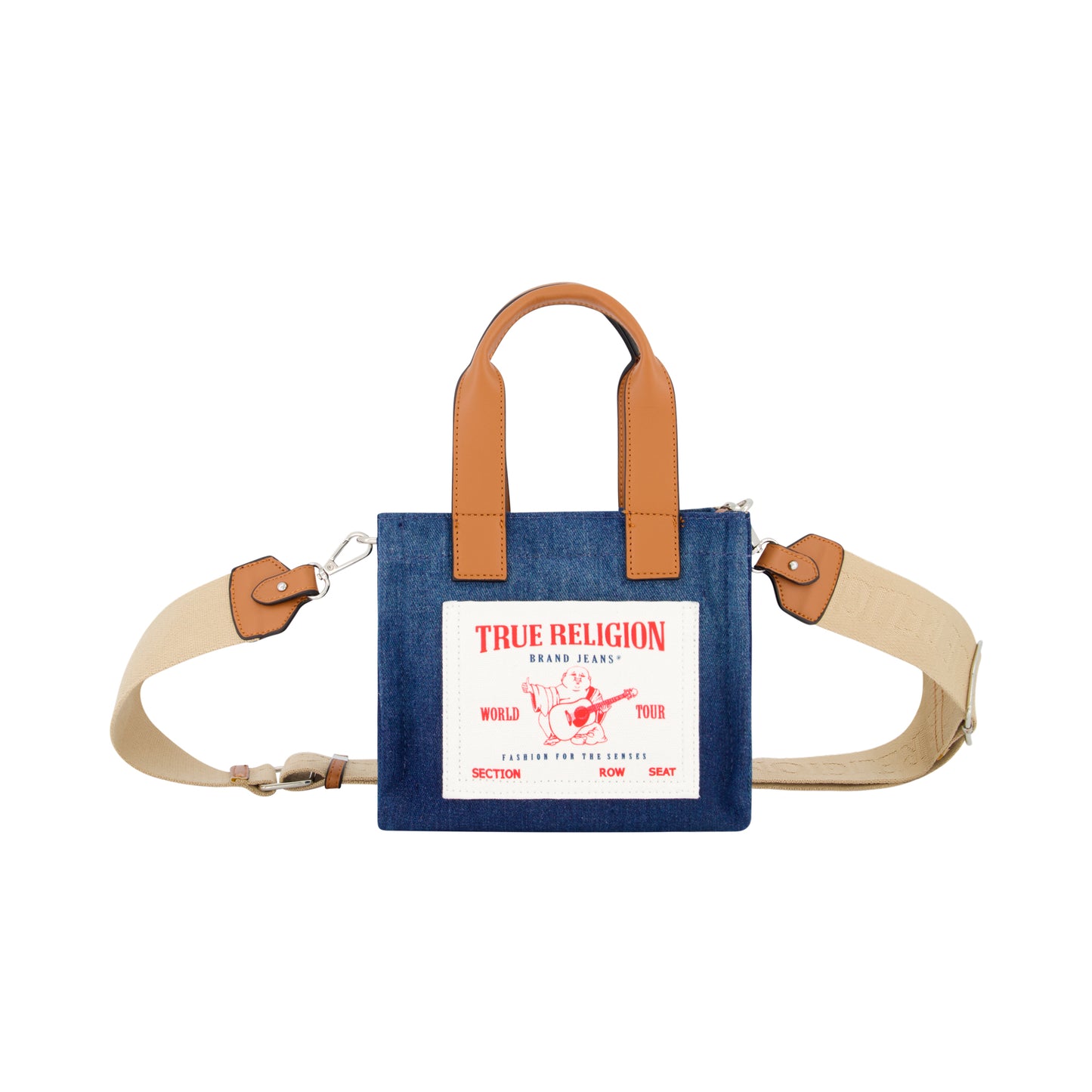 True Religion Mini Denim Tote, Navy