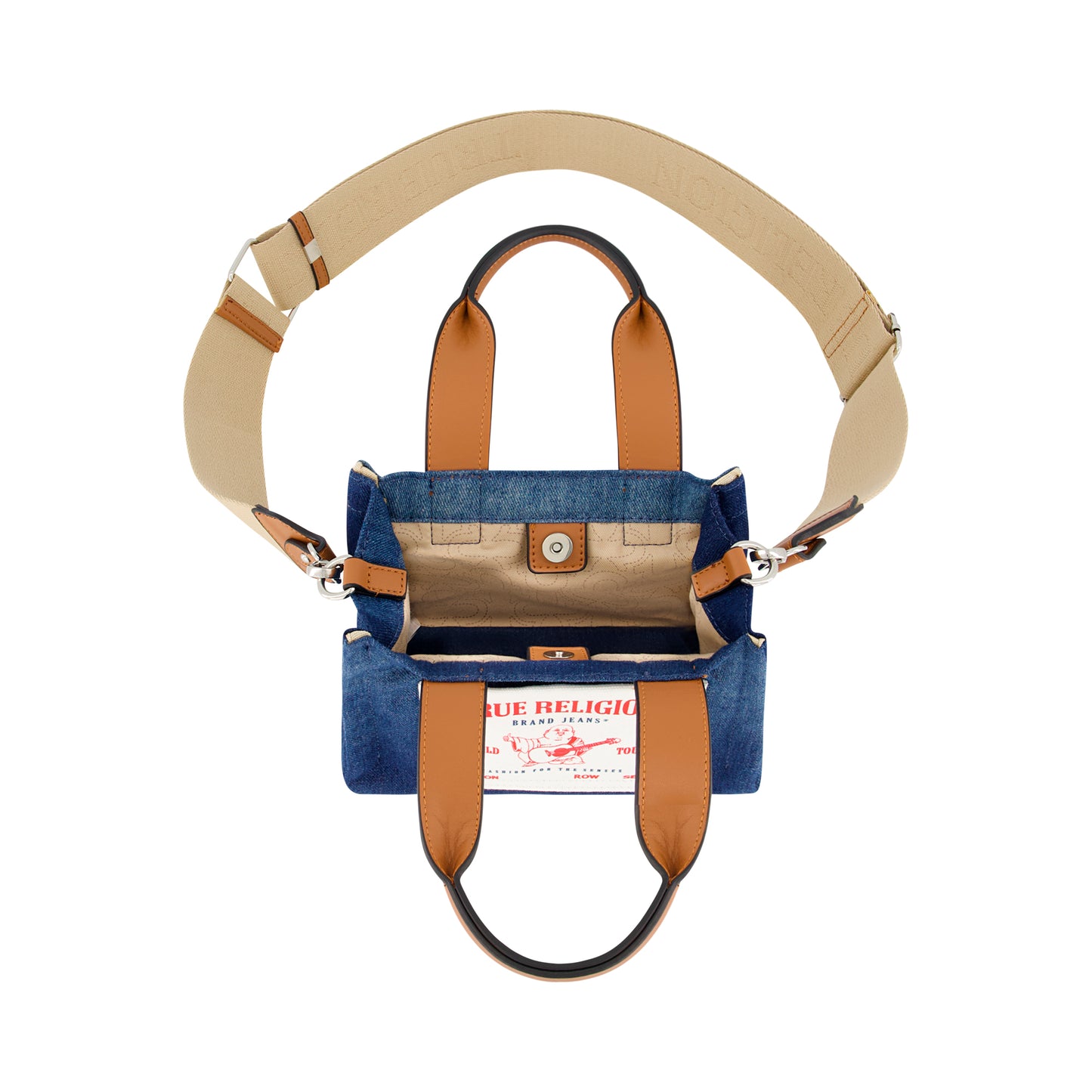 True Religion Mini Denim Tote, Navy