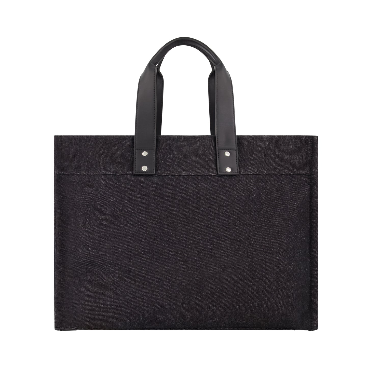 True Religion Large Washed Black Denim Tote, Black