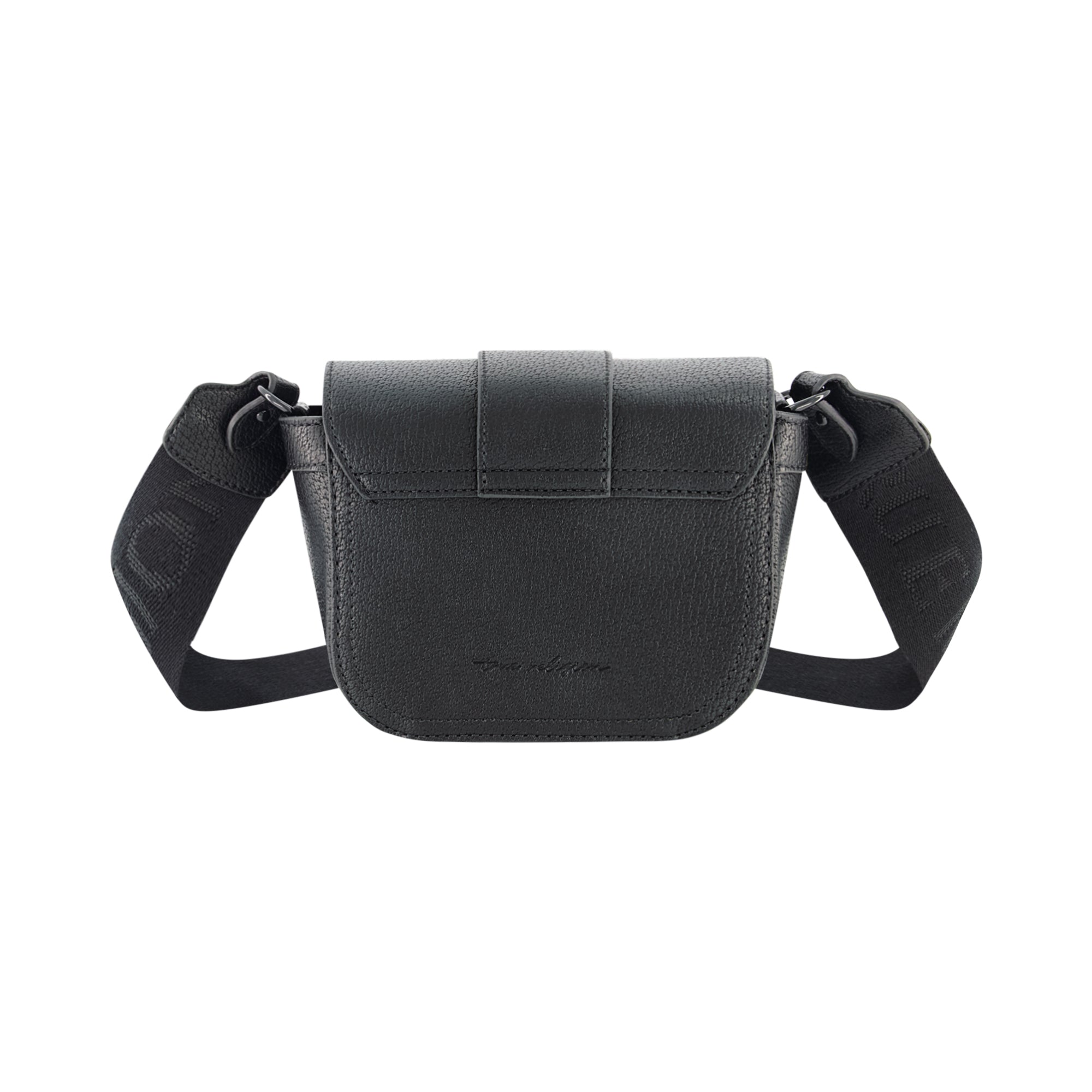 True Religion Mini Flap Dark Hardware Crossbody, Black