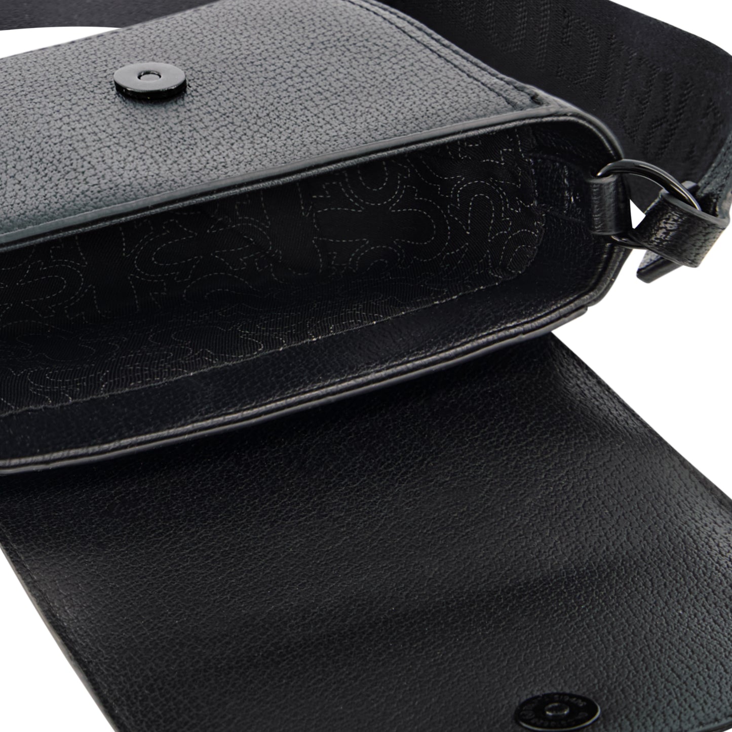 True Religion Mini Flap Dark Hardware Crossbody, Black