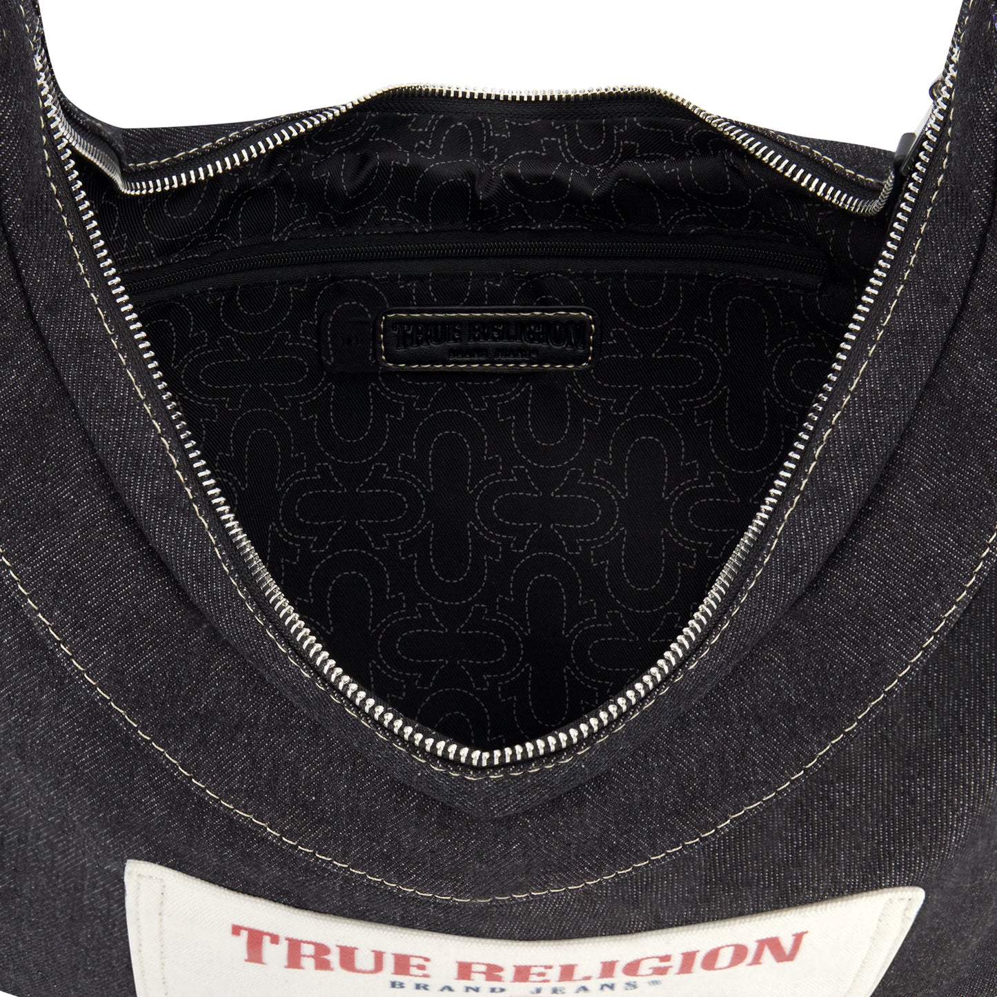 True Religions Buddha pocket denim hobo, Black