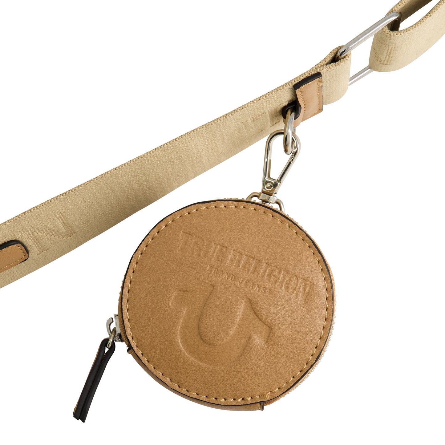 True Religion Quilted Denim Horseshoe Flap Crossbody, Light Blue