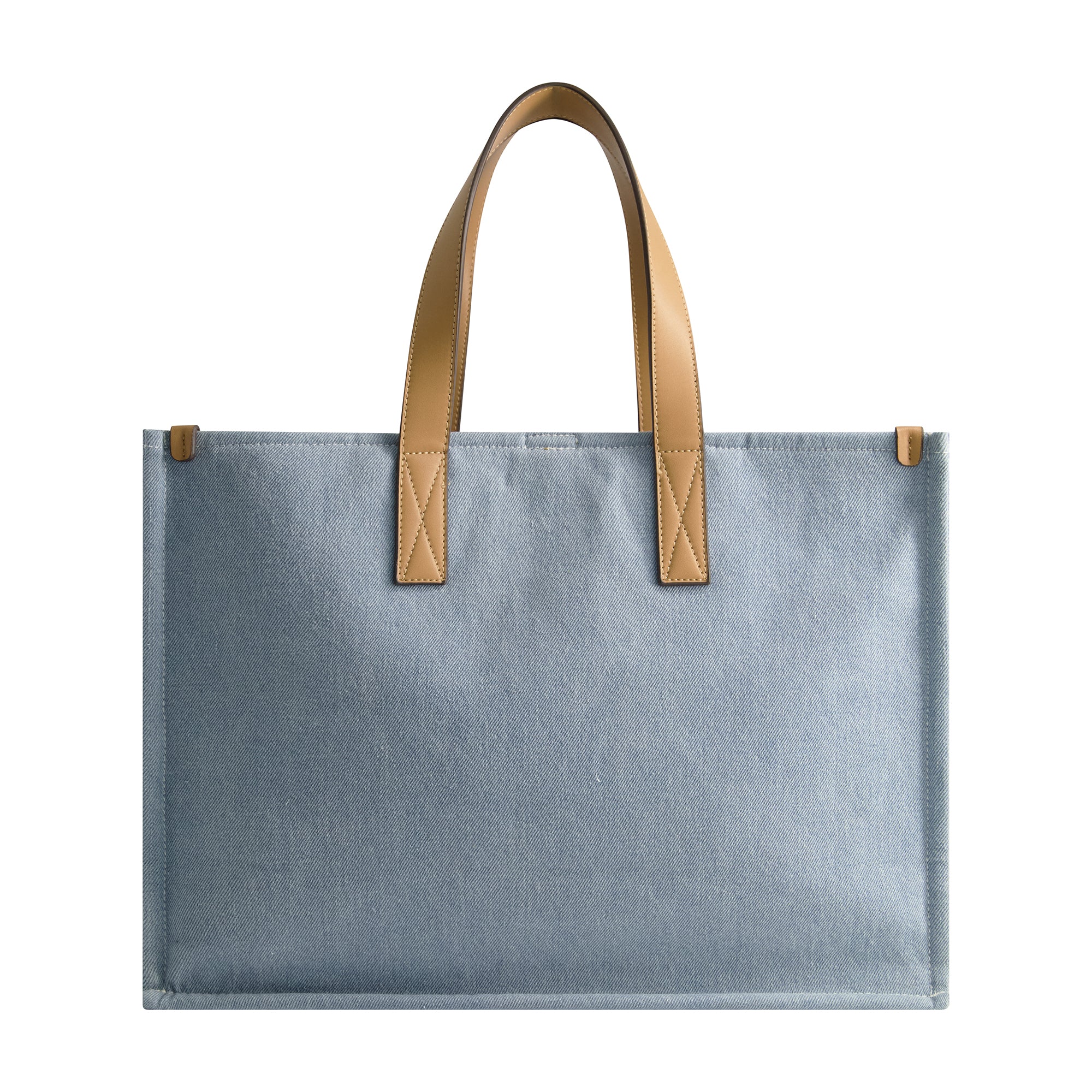 True Religion Stitched Horseshoe Large Tote, Light Blue