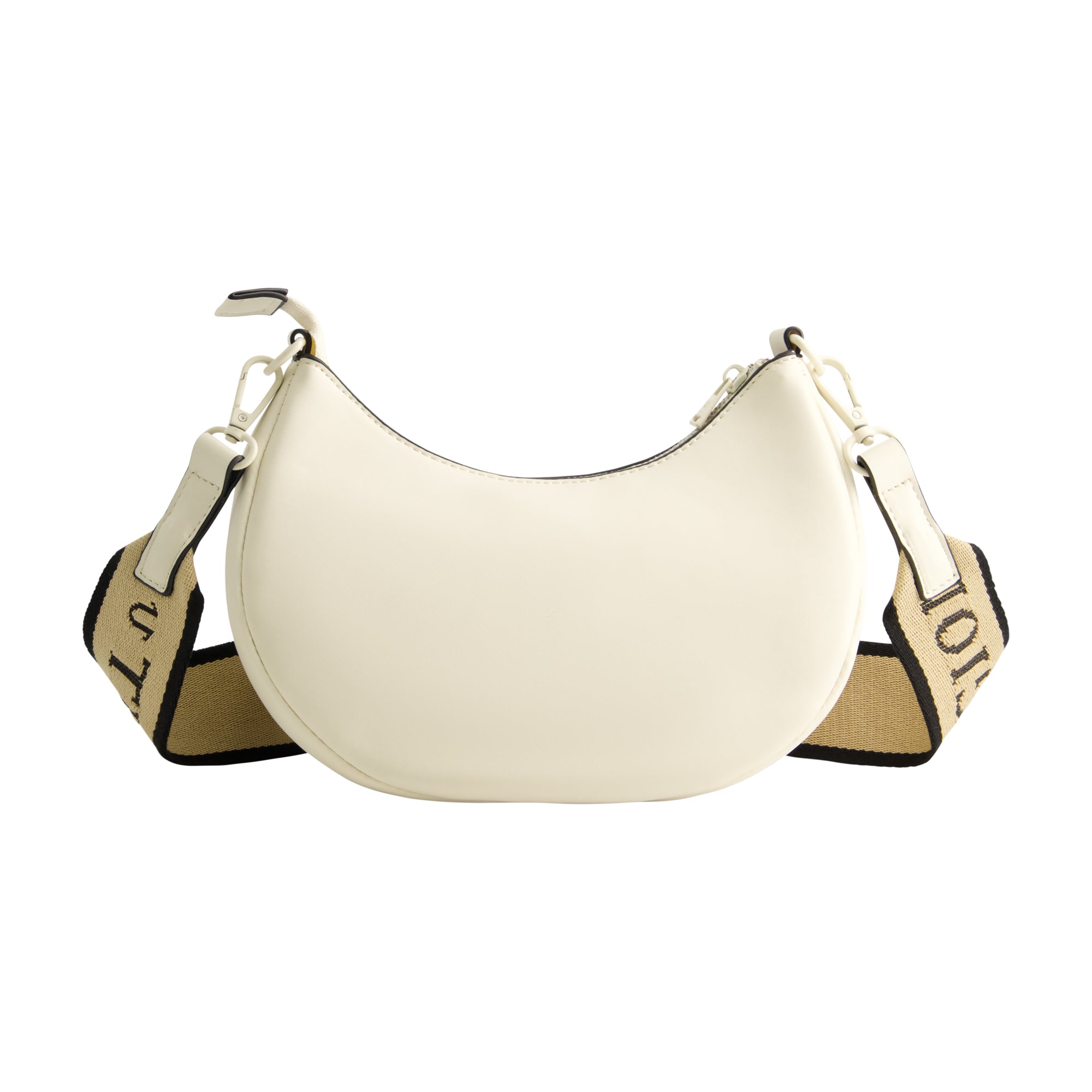 True Religion Logo Strap Crescent Hobo, Ivory