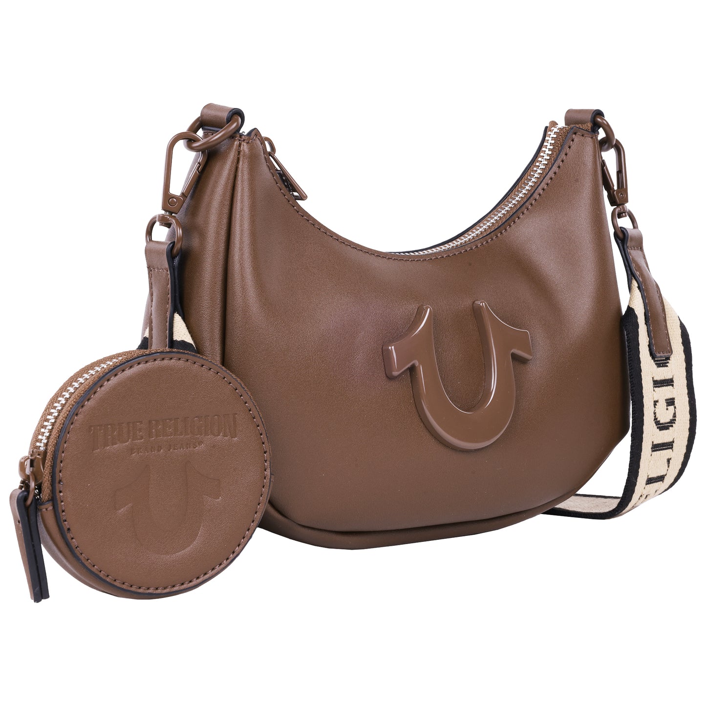 True Religion Logo Strap Crescent Hobo