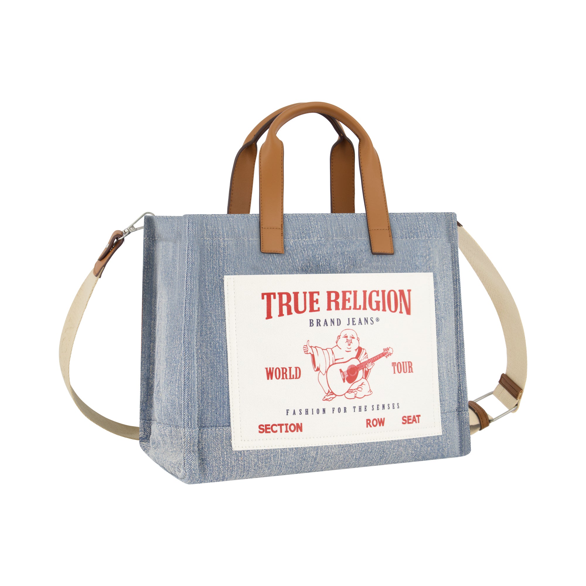 True Religion Medium Pocket Tote, Denim