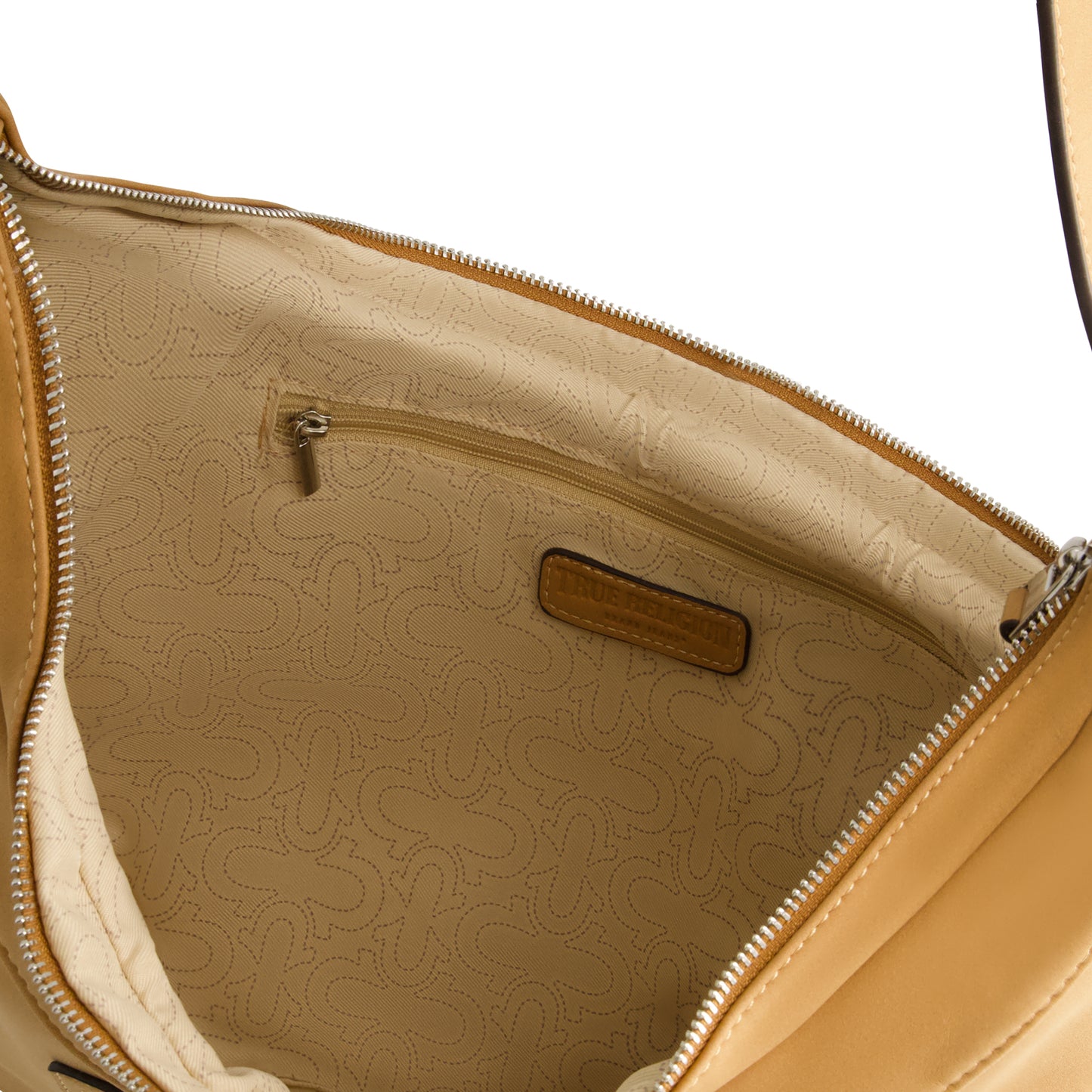 True Religion Suede Zip Top Hobo, Tan