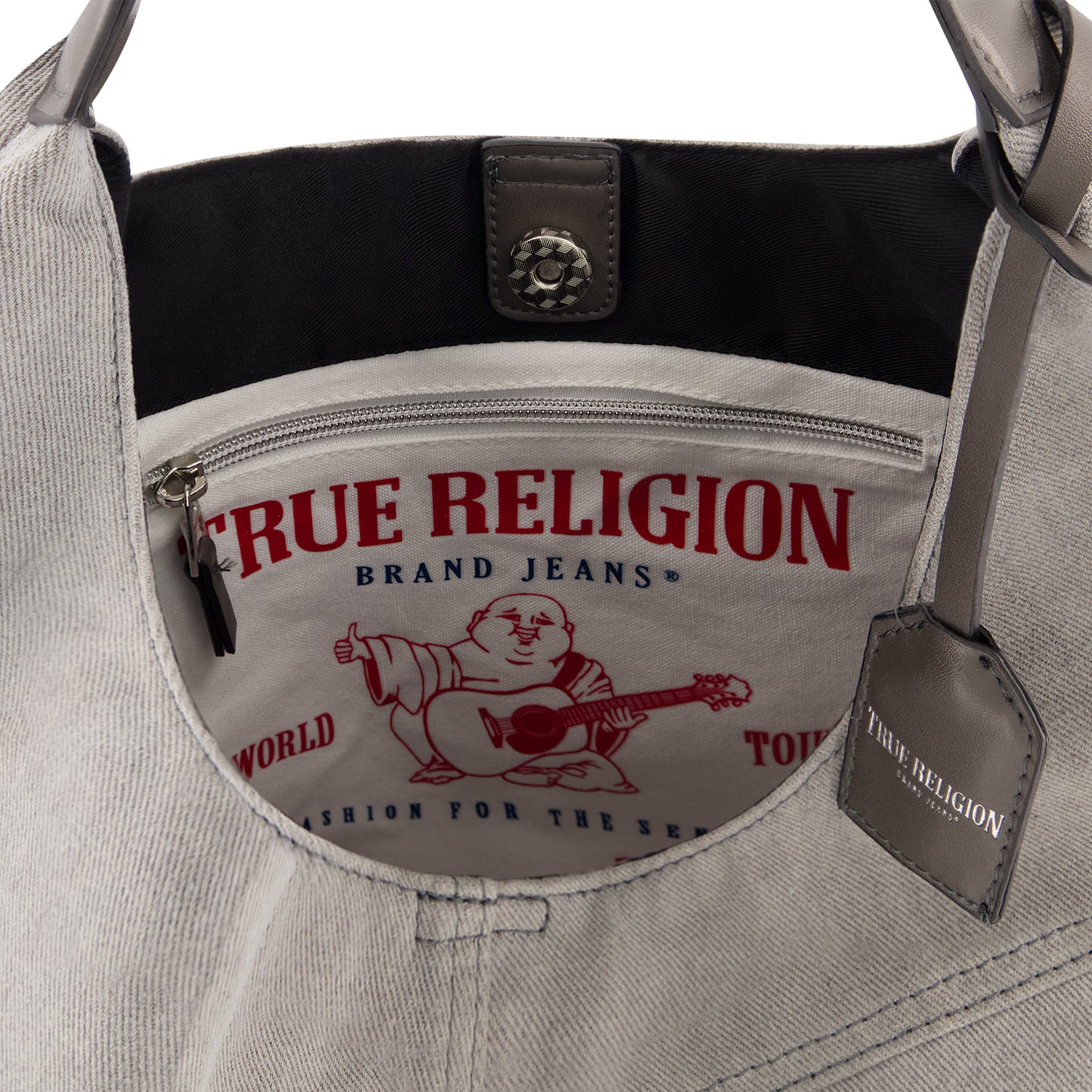 True Religion Horseshoe Pocket Large Hobo, Grey