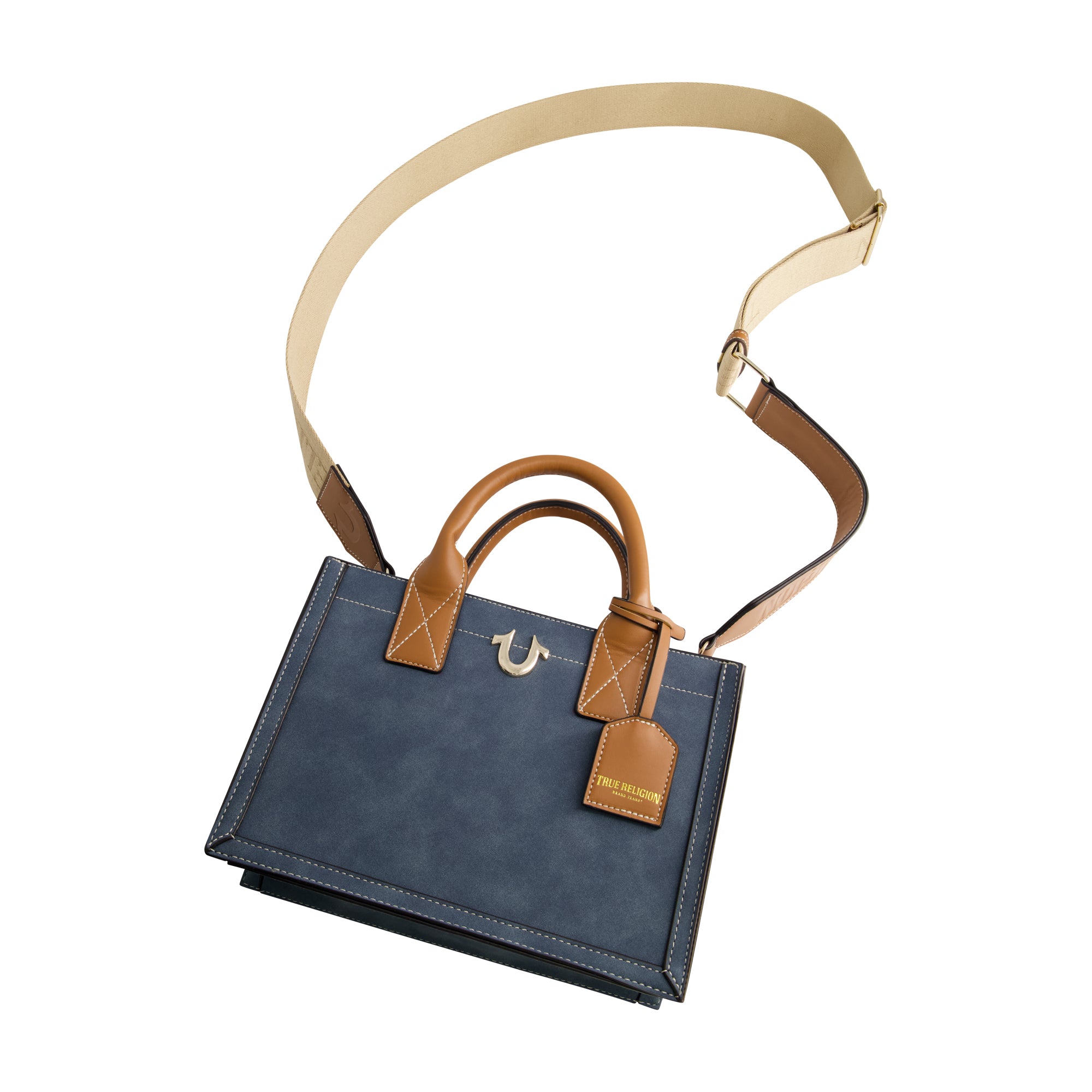 True Religion Modern Edge Suede Tote, Blue