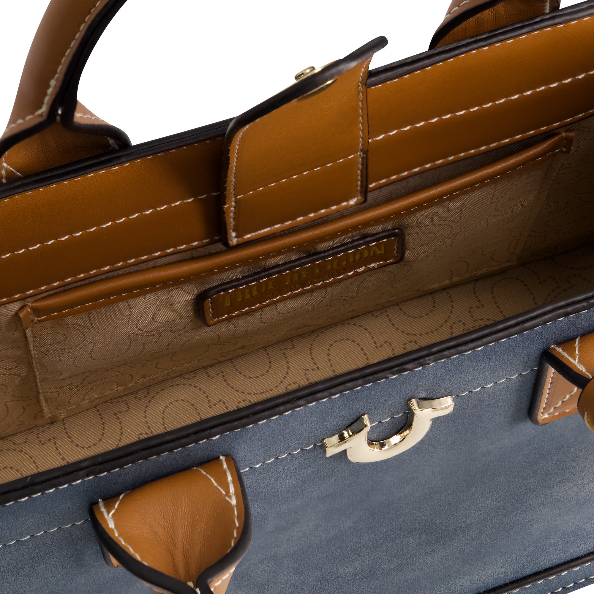 True Religion Modern Edge Suede Tote, Blue