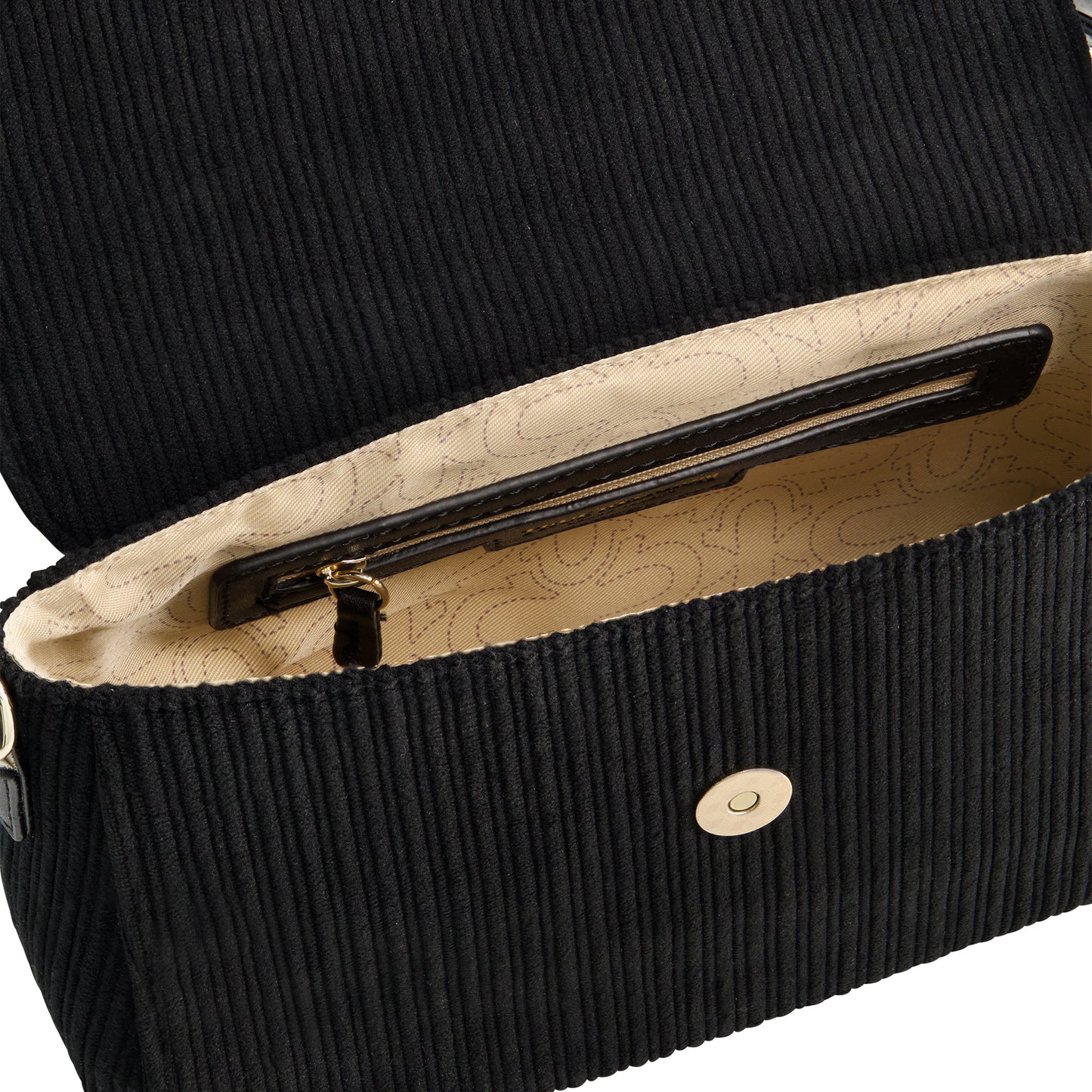 True Religion CORDOROY MINI SATCHEL, BLACK