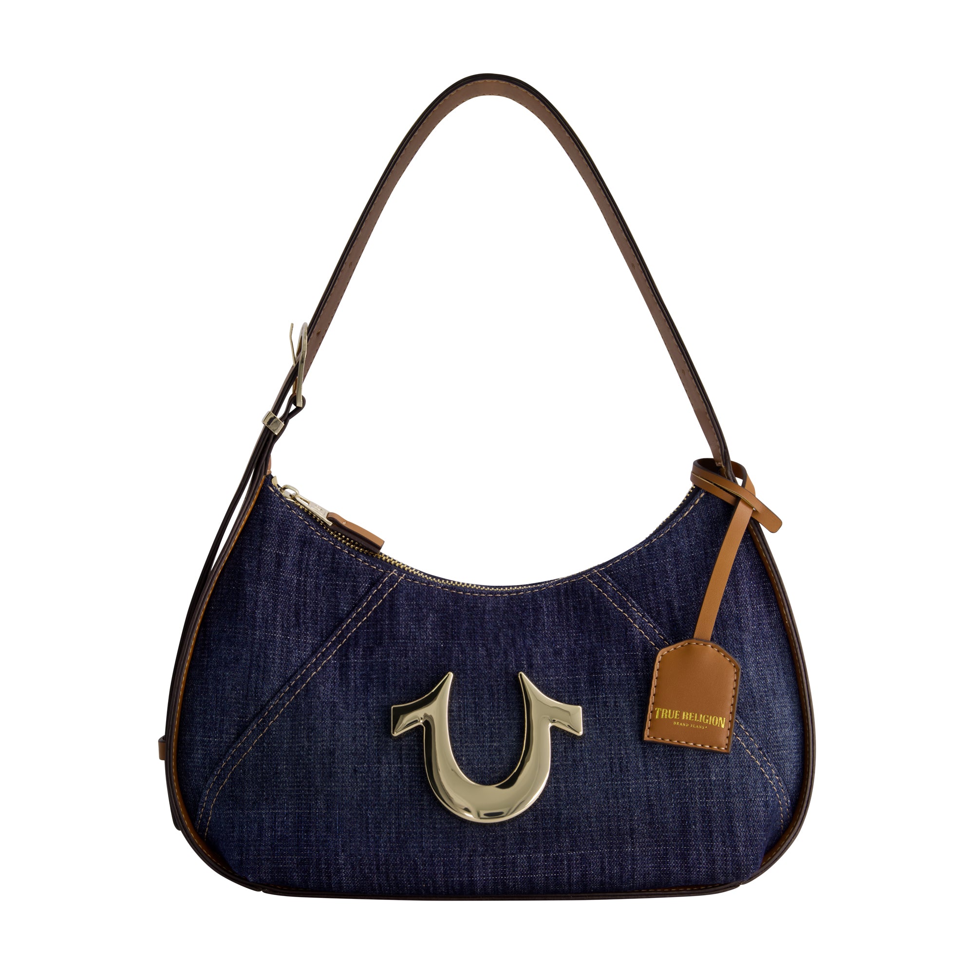 True Religion Metal Horseshoe Denim Hobo, DARK DENIM